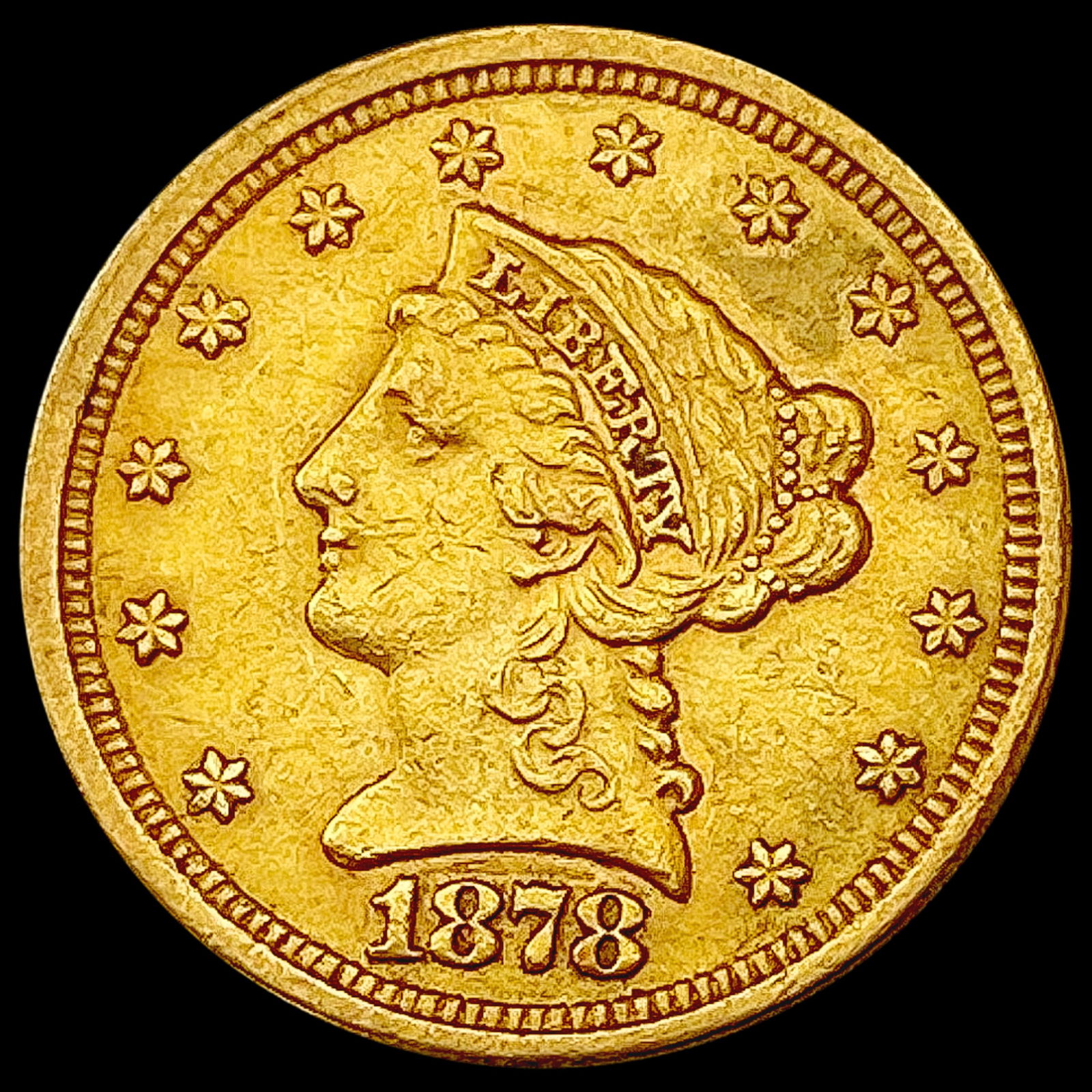 1878-S $2.50 Gold Quarter Eagle NEARLY UNCIRCULATED (1 of 2)