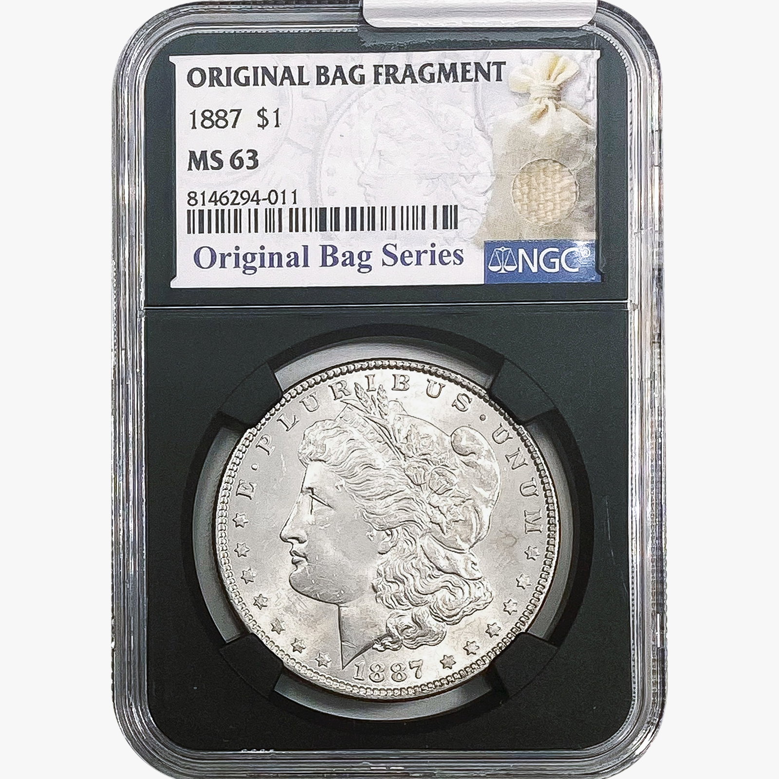 1887 Morgan Silver Dollar NGC MS63 Bag Fragment (1 of 2)