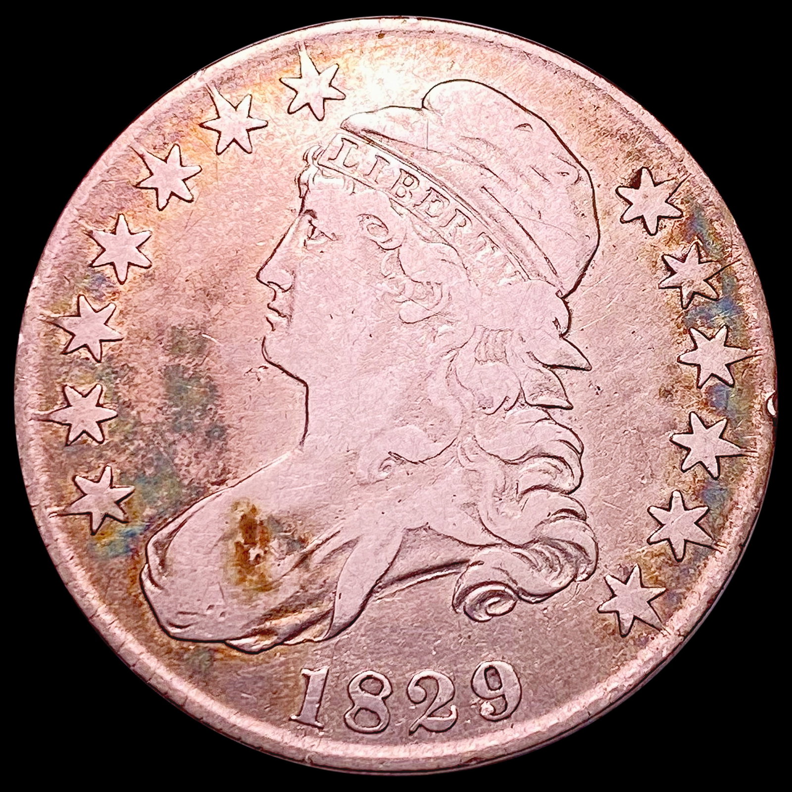 1829 Capped Bust Half Dollar NICELY CIRCULATED: 1829 Capped Bust Half Dollar NICELY CIRCULATED