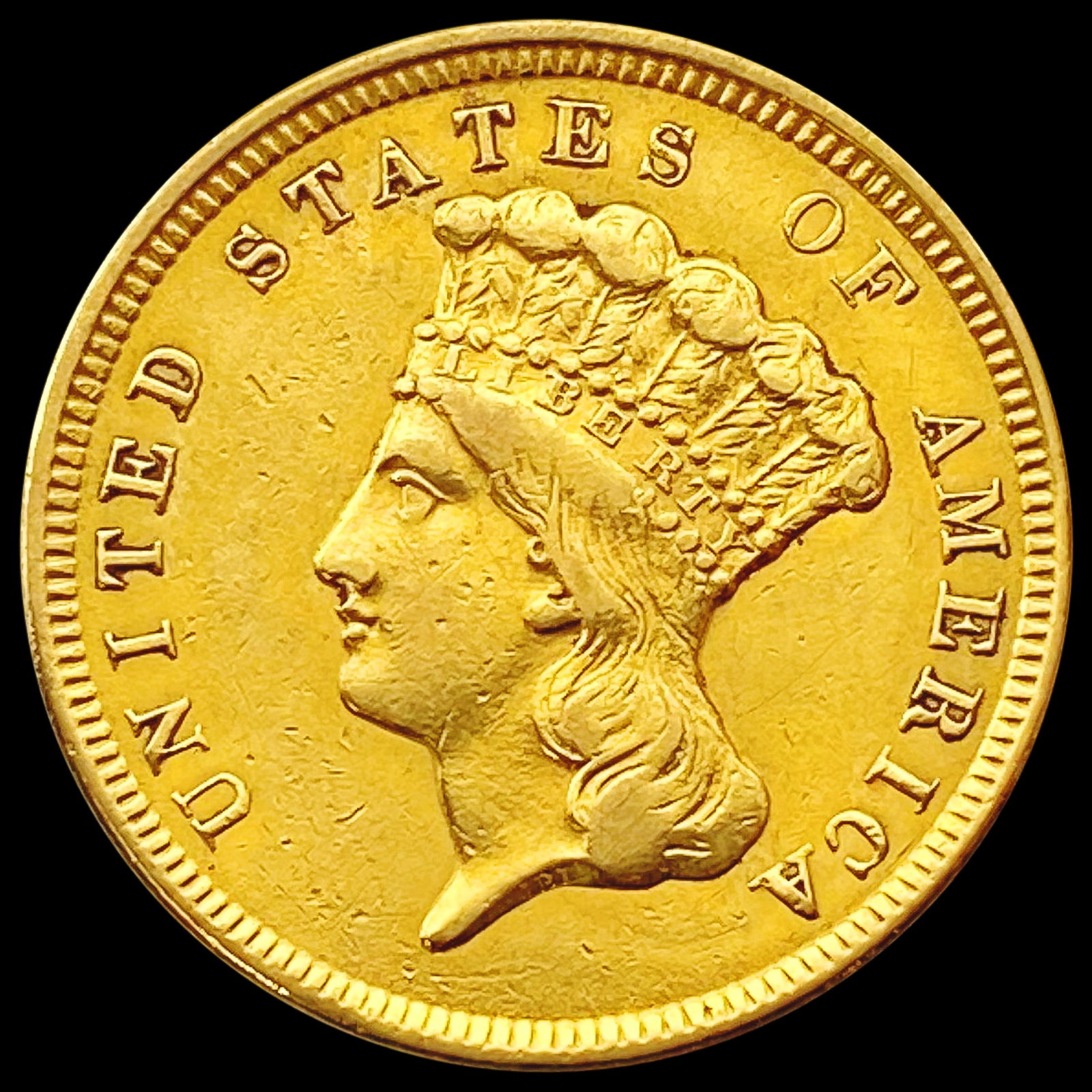 1854 $3 Gold Piece ABOUT UNCIRCULATED (1 of 2)