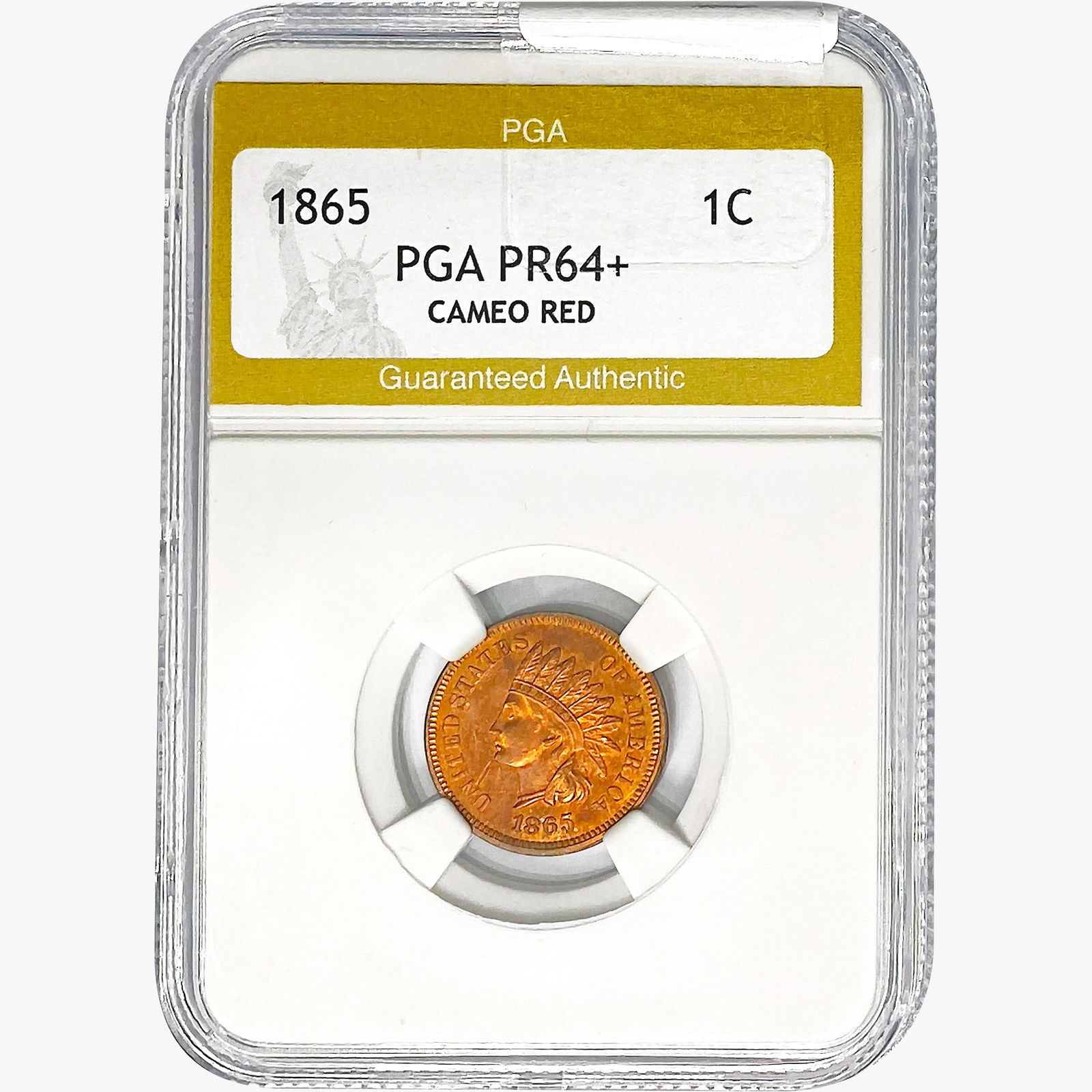1865 Indian Head Cent PGA PR64+ CAMEO, RED (1 of 2)