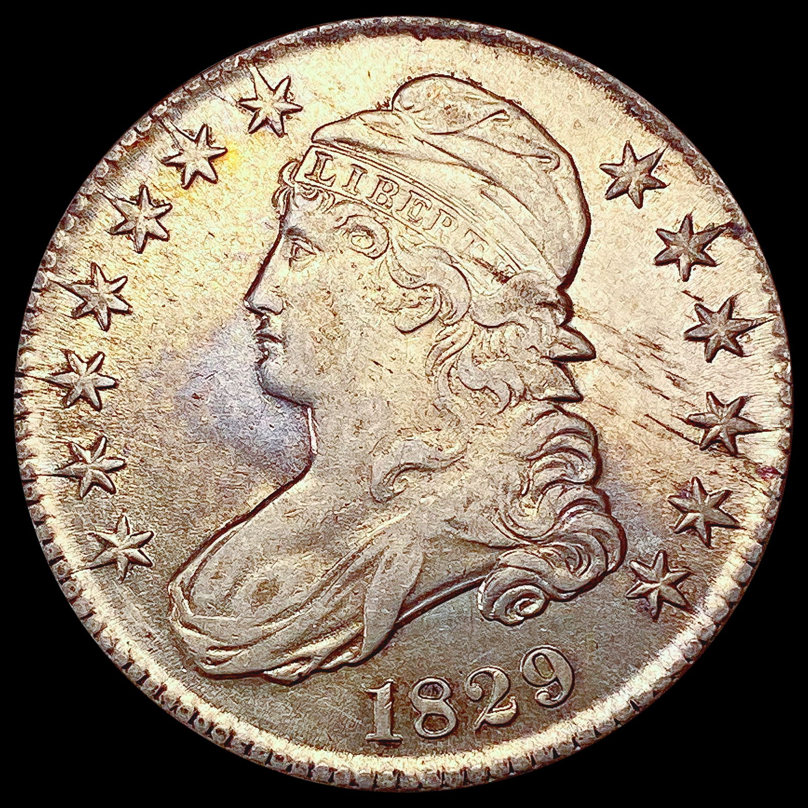 1829 Capped Bust Half Dollar NEARLY UNCIRCULATED (1 of 2)