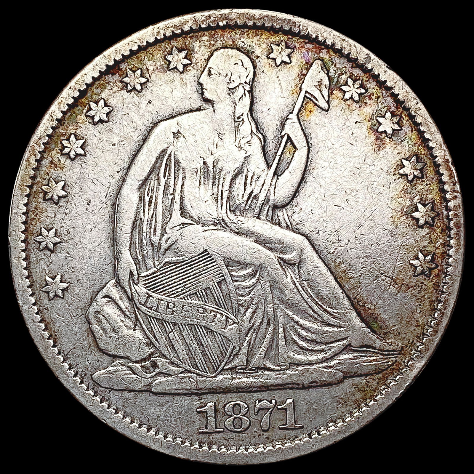 1871-S Seated Liberty Half Dollar NEARLY UNCIRCULATED (1 of 2)