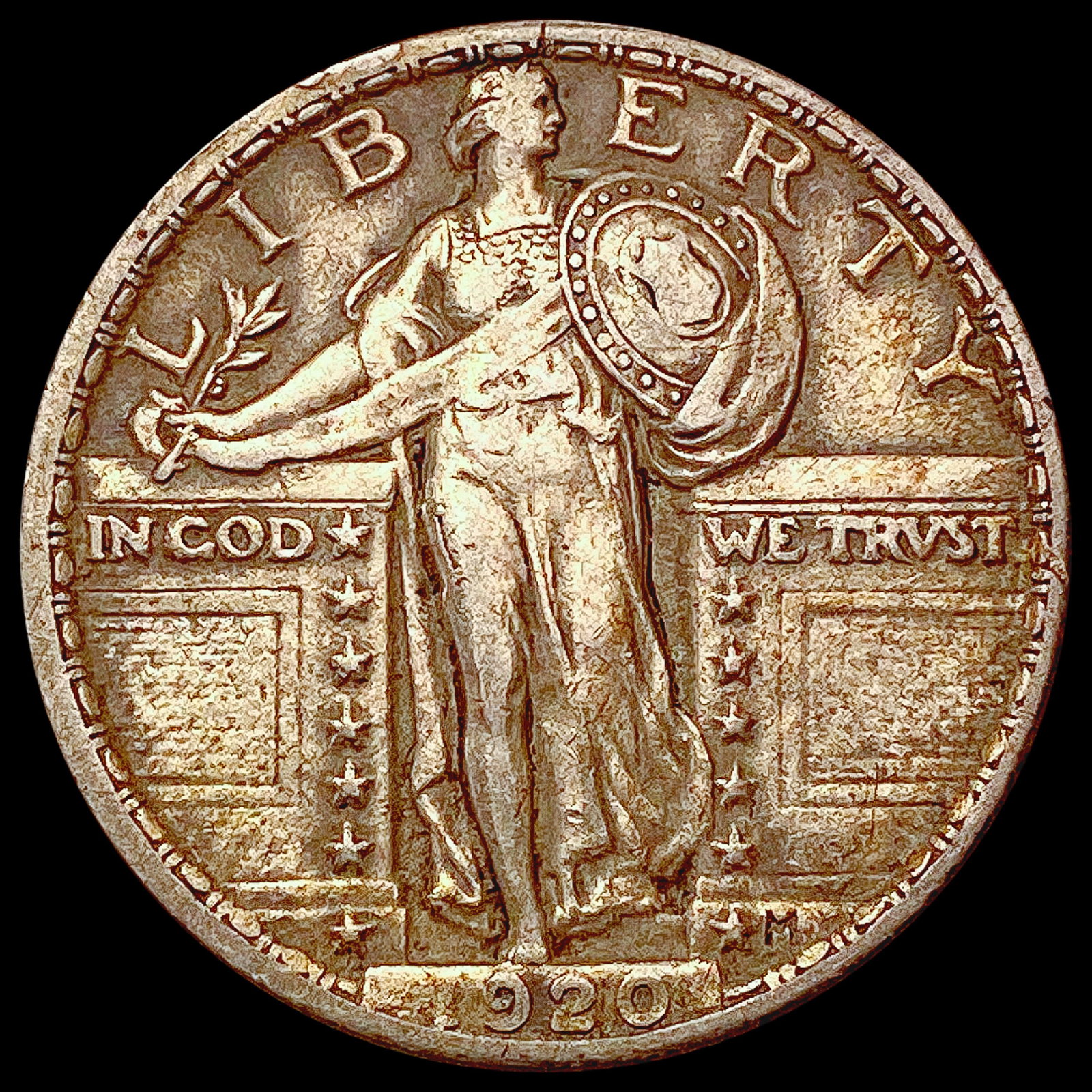 1920 Standing Liberty Quarter NEARLY UNCIRCULATED: 1920 Standing Liberty Quarter NEARLY UNCIRCULATED