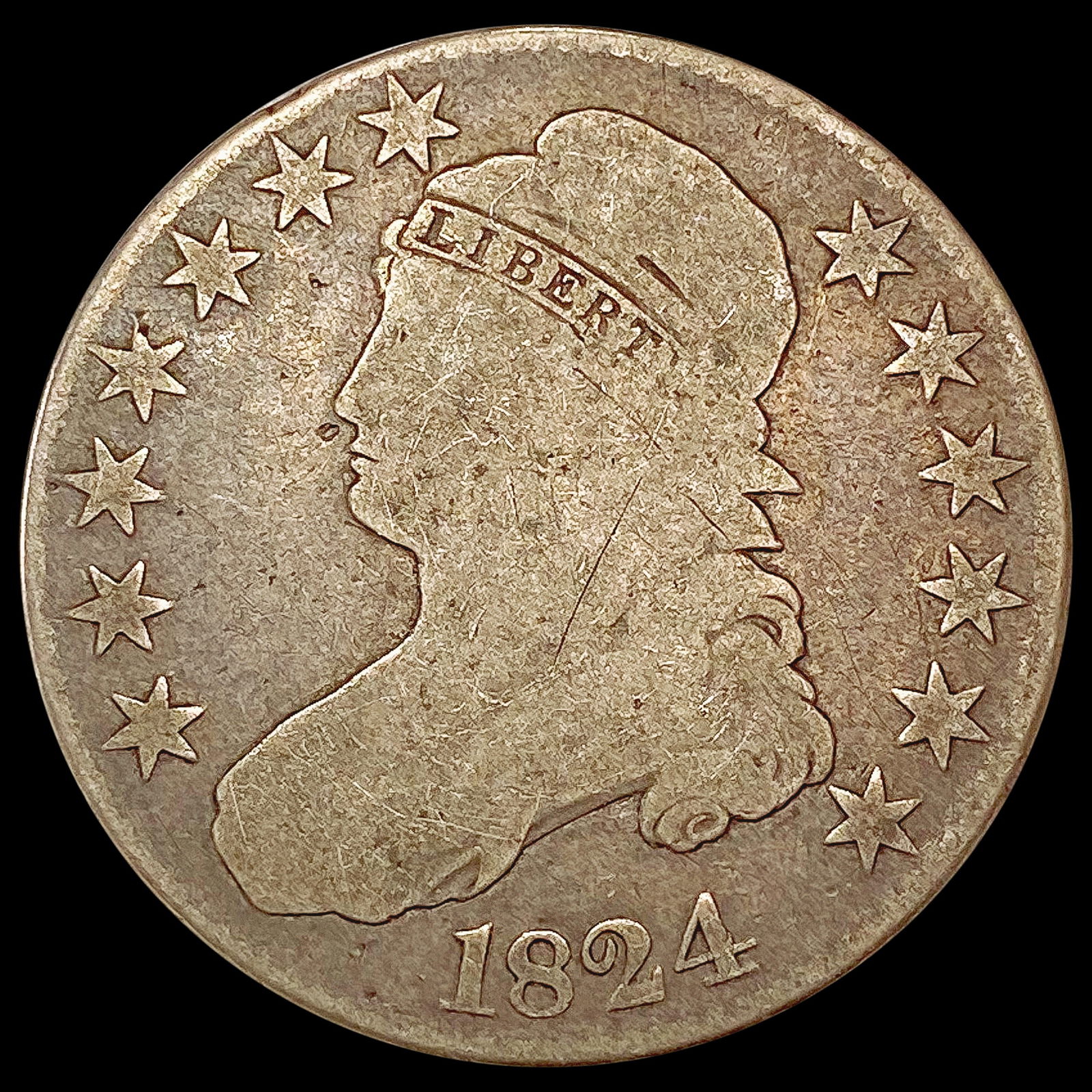 1824 Capped Bust Half Dollar LIGHTLY CIRCULATED (1 of 2)