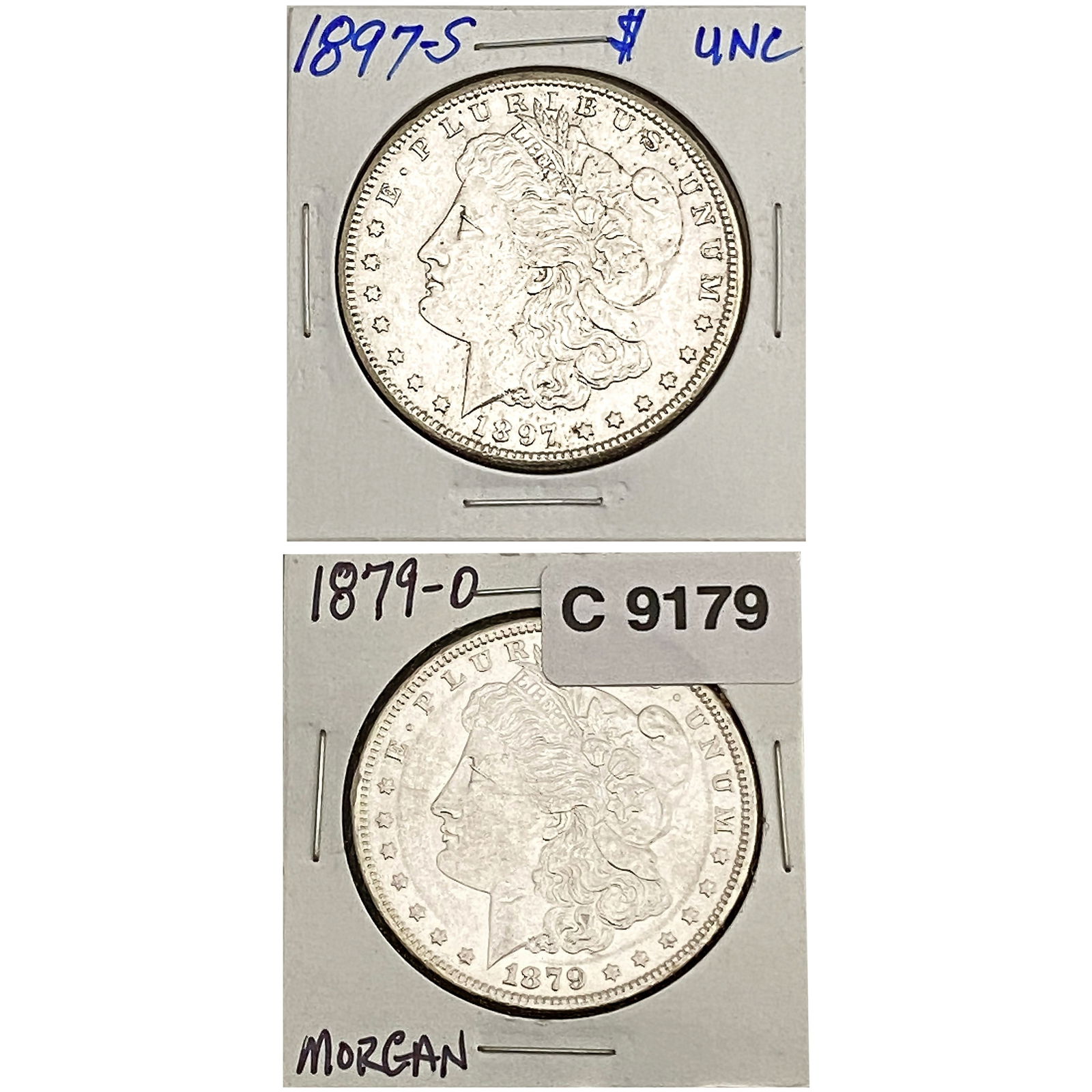 [2 Coins] 1879 O,S Morgan Silver Dollar  UNC (1 of 5)