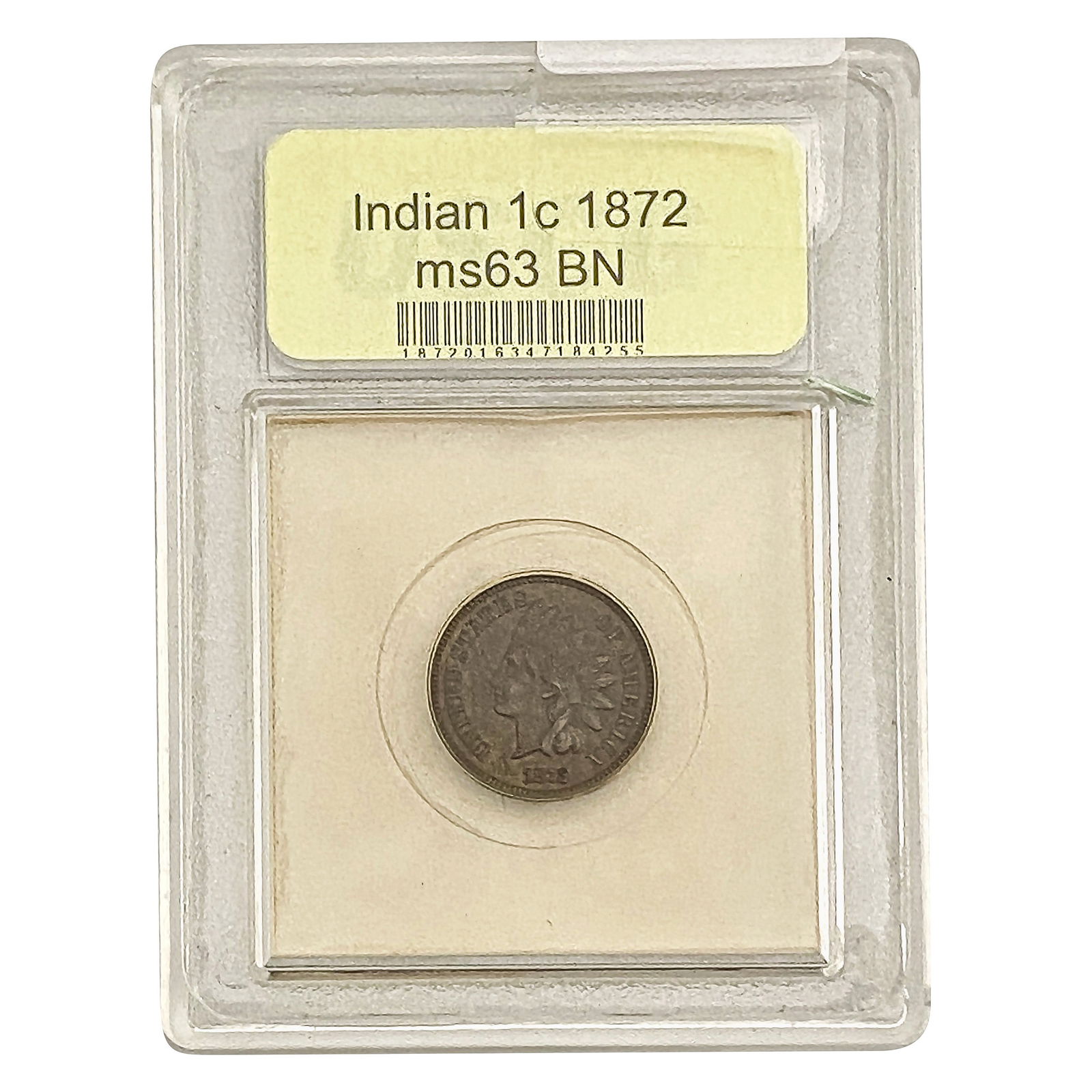 1872 Indian Head Cent USCG MS63 BN (1 of 2)