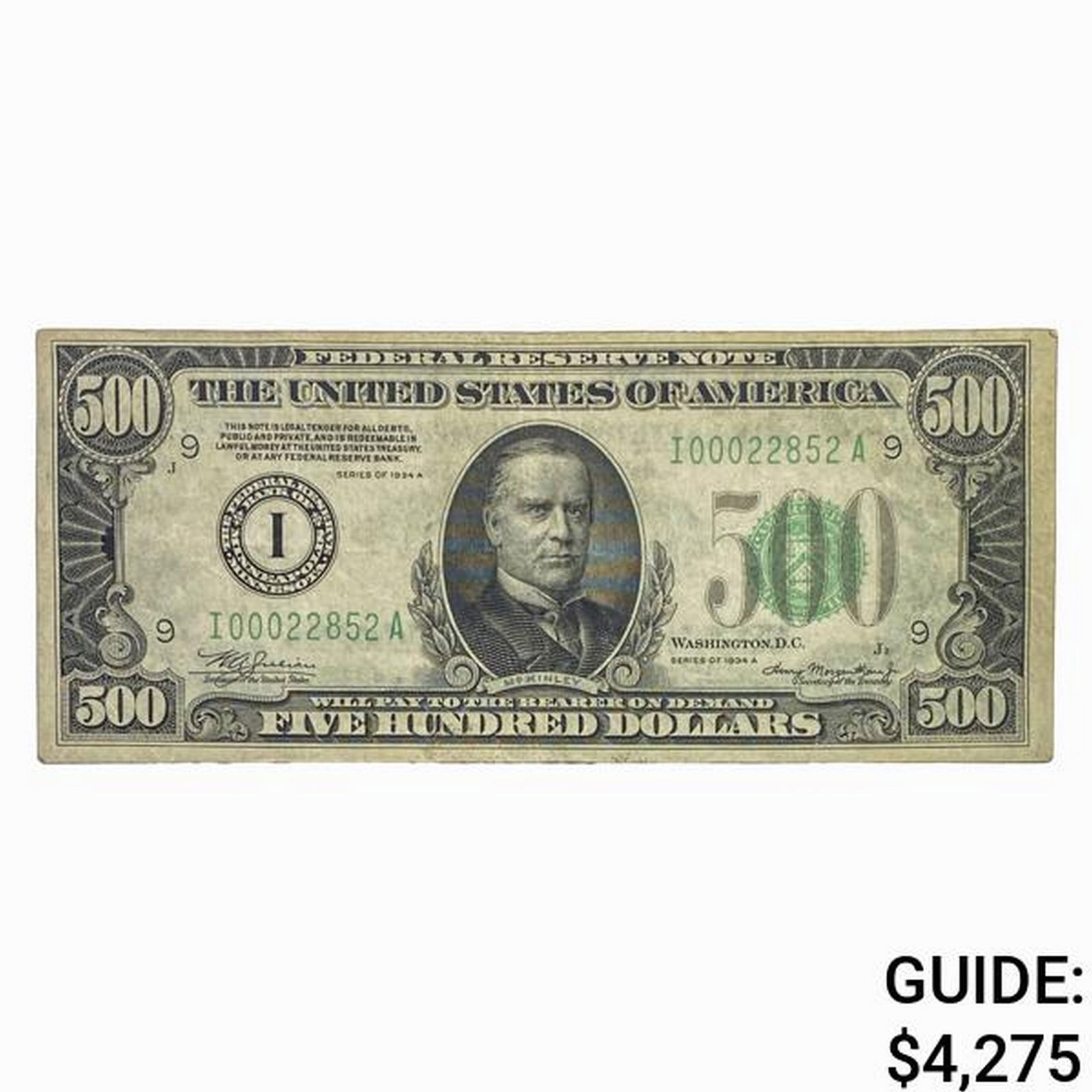 1934A $500 FRN - Minneapolis NEARLY UNCIRCULATED (1 of 2)