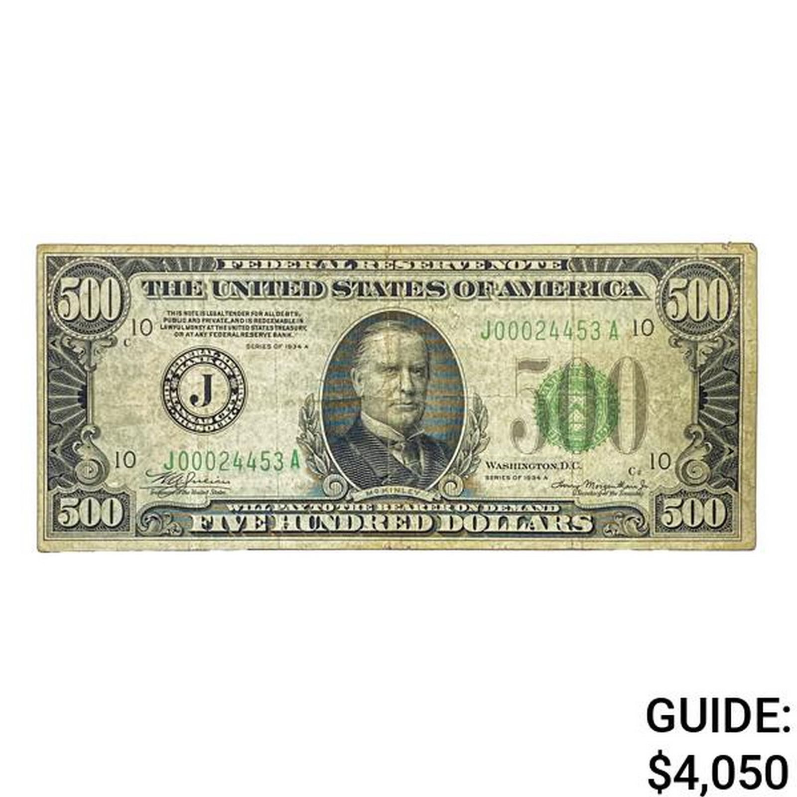 1934-A $500 Federal Reserve Note (1 of 2)