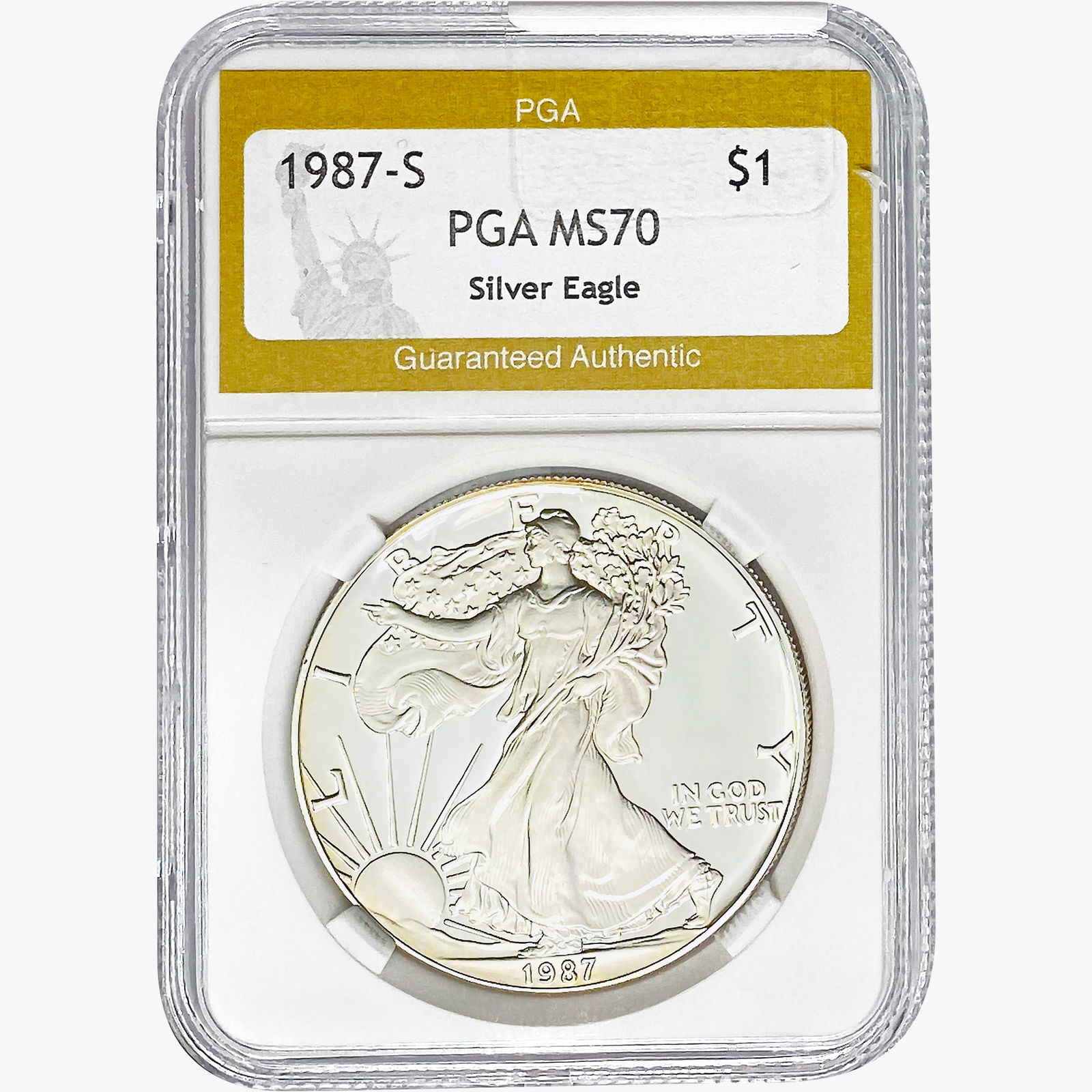 1987-S Silver Eagle PGA PR70 DCAM (1 of 2)