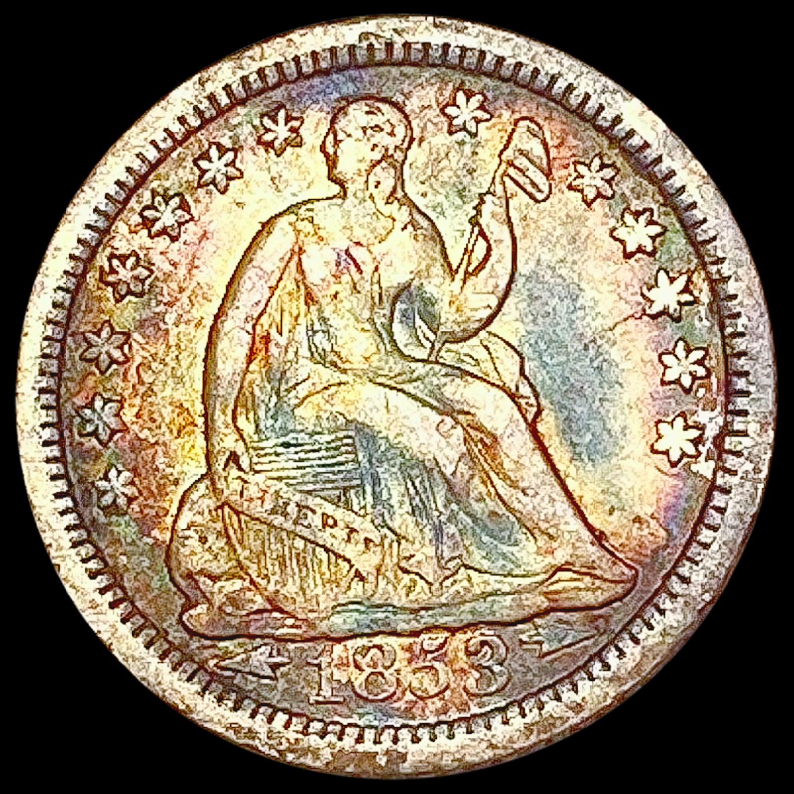 1853-O Seated Liberty Dime NEARLY UNCIRCULATED (1 of 2)