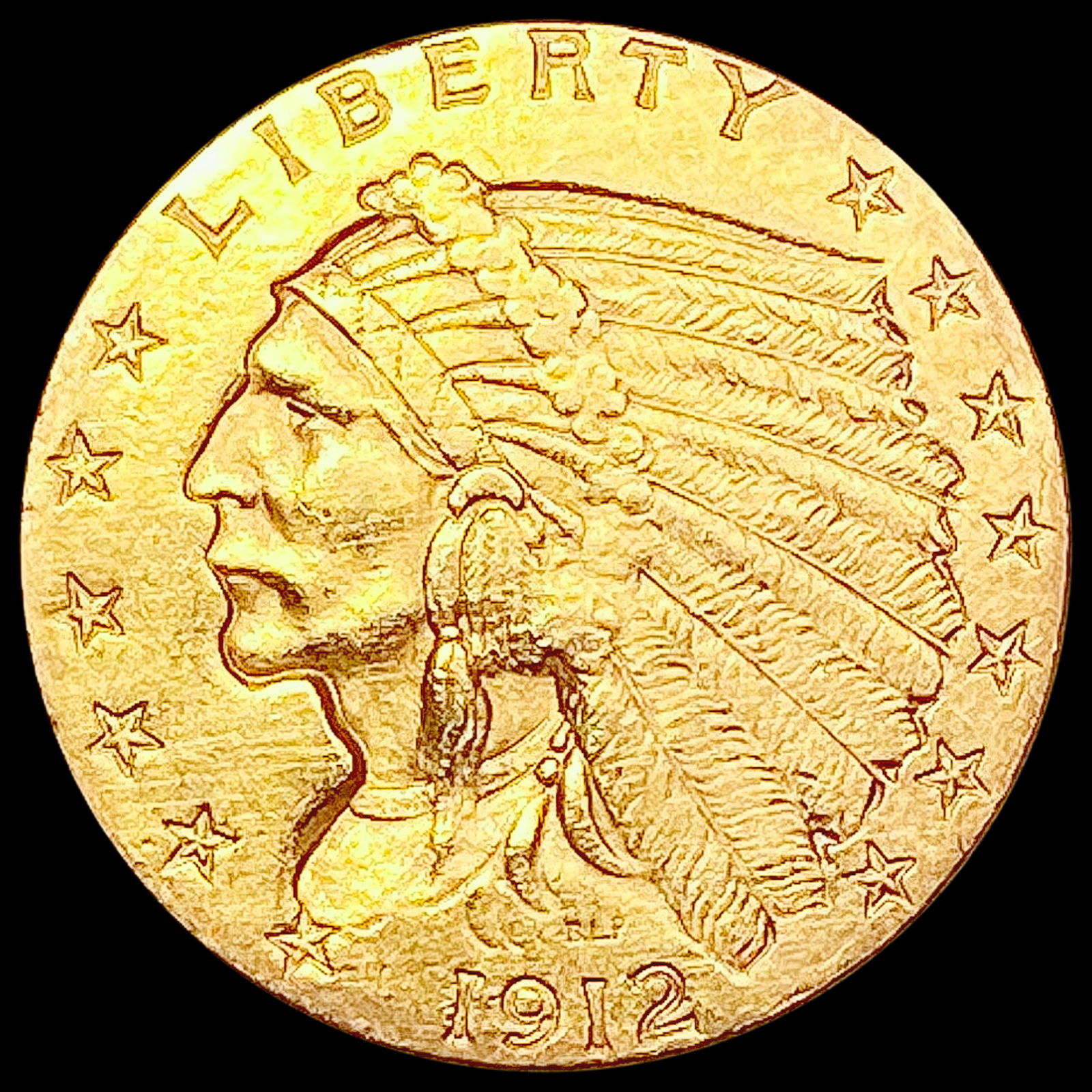 1912 $2.50 Gold Quarter Eagle CLOSELY UNCIRCULATED (1 of 2)