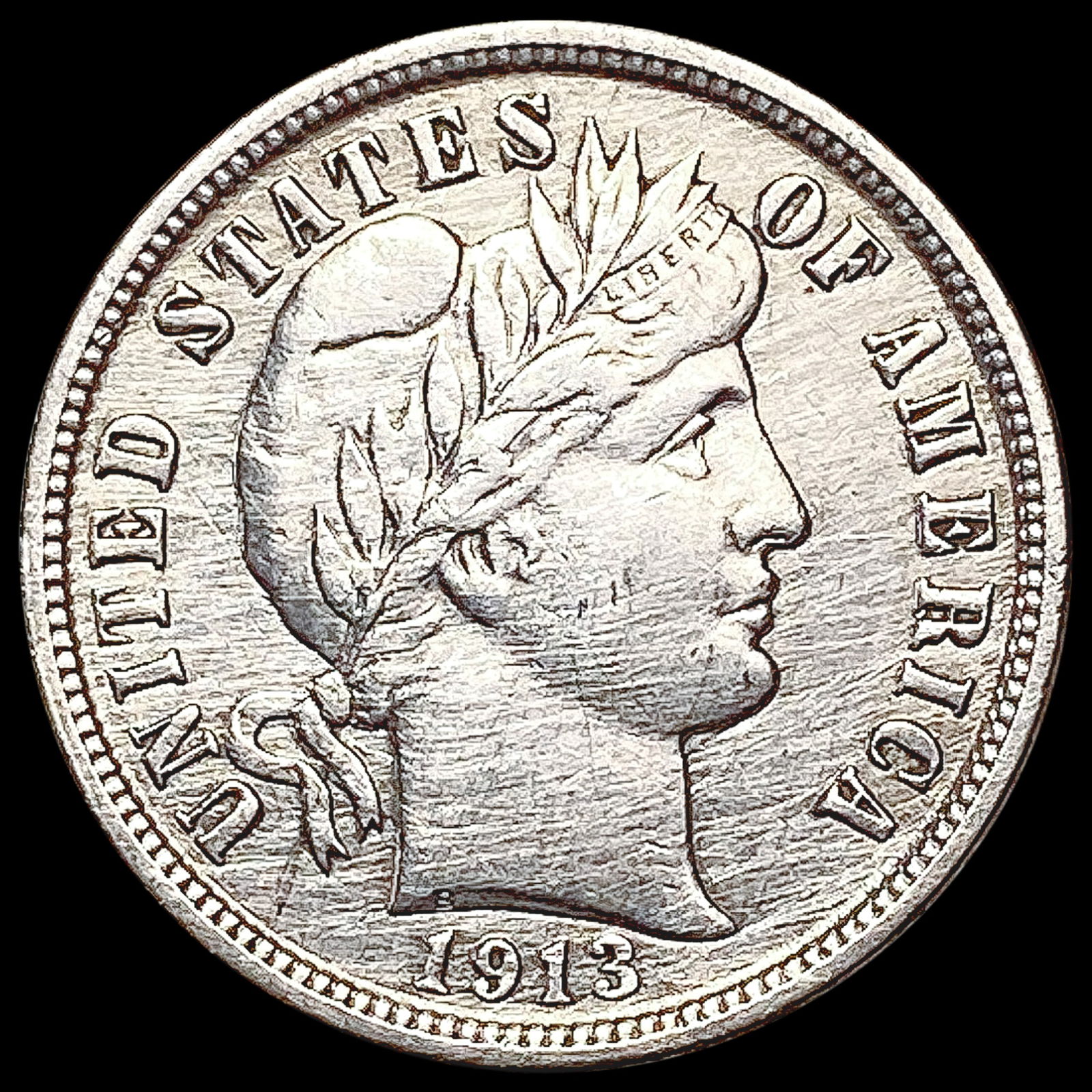 1913 Barber Dime CLOSELY UNCIRCULATED (1 of 2)