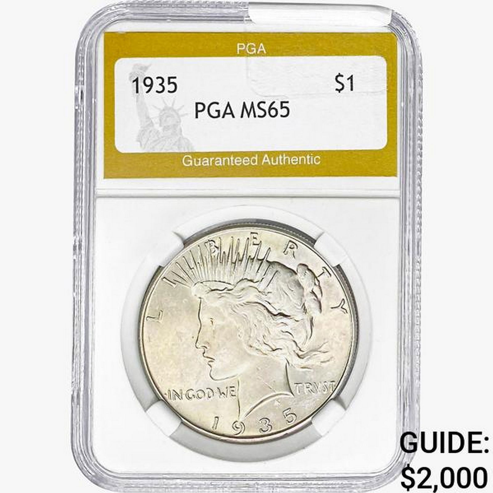 1935 Silver Peace Dollar PGA MS65 (1 of 2)