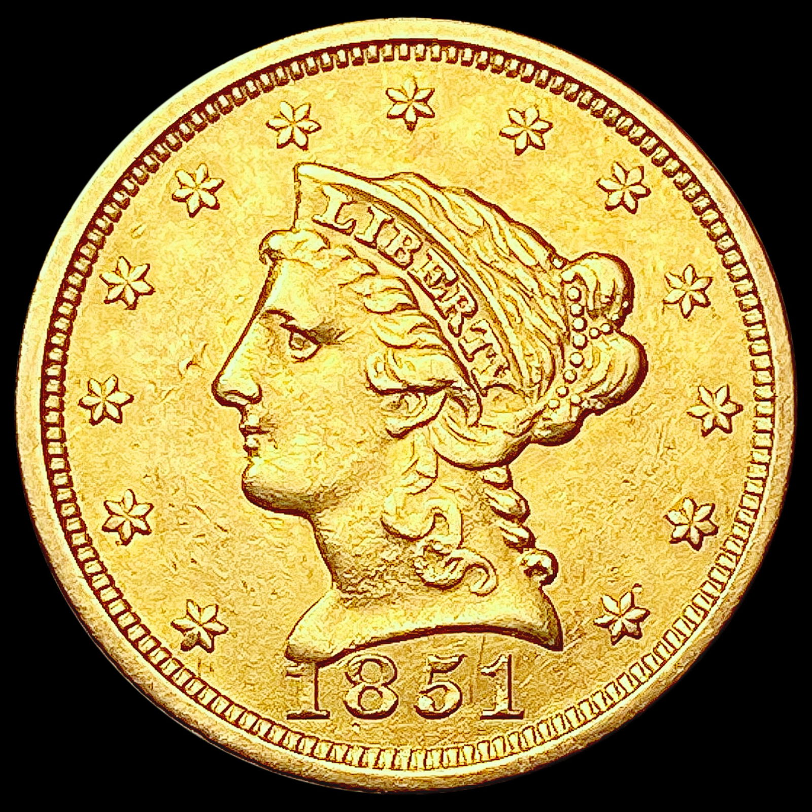 1851 $2.50 Gold Quarter Eagle CLOSELY UNCIRCULATED (1 of 2)