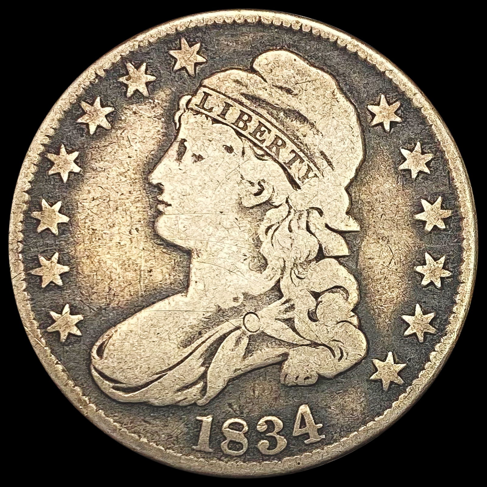 1834 Capped Bust Half Dollar NICELY CIRCULATED (1 of 2)