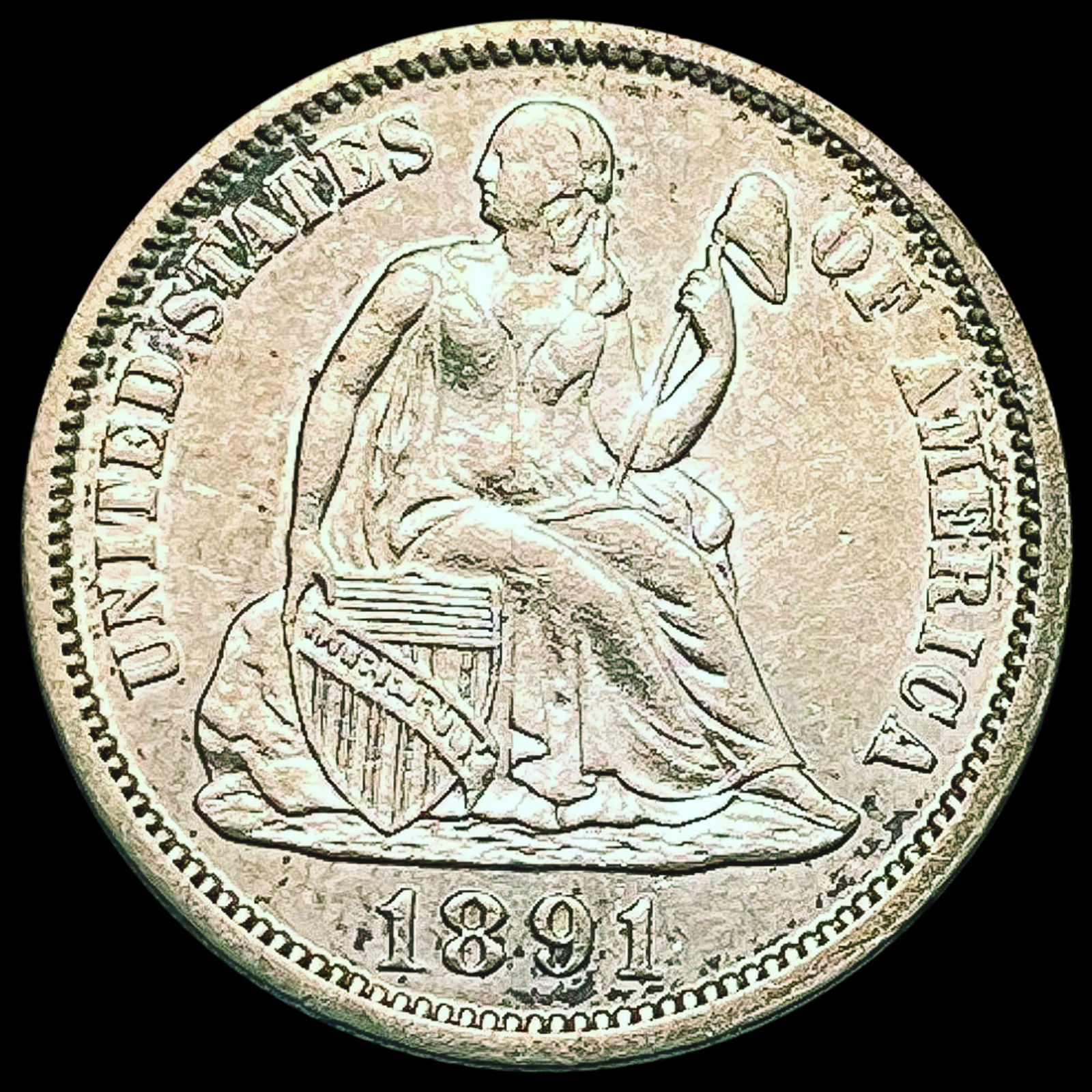 1891 Seated Liberty Dime CHOICE AU (1 of 2)