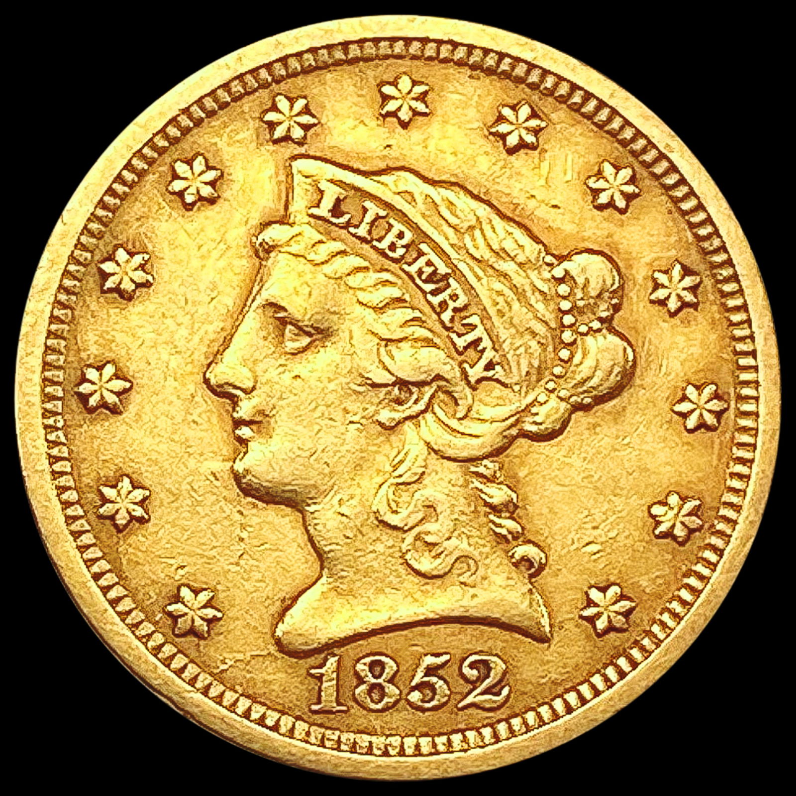 1852 $2.50 Gold Quarter Eagle CLOSELY UNCIRCULATED (1 of 2)