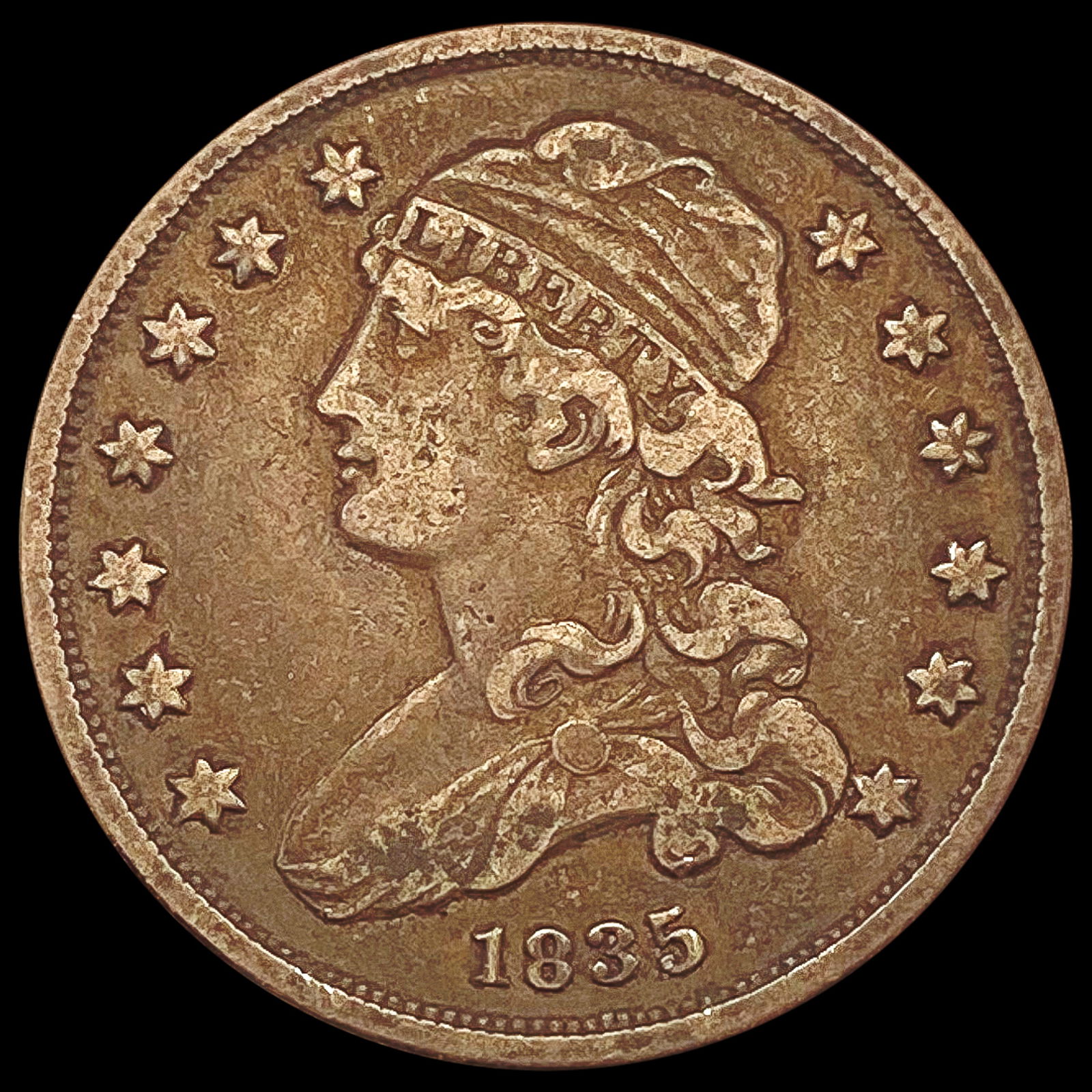 1835 Capped Bust Quarter LIGHTLY CIRCULATED (1 of 2)