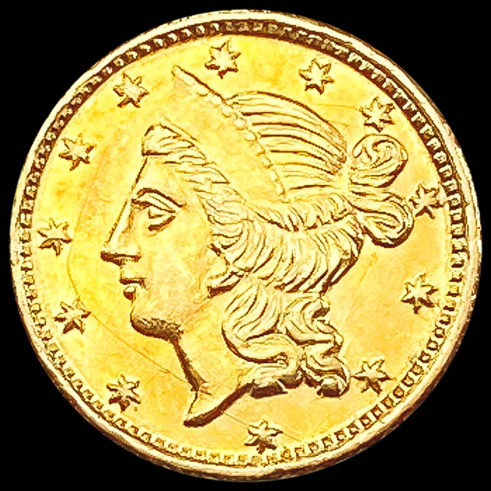 1856 Round California Gold Half Dollar UNCIRCULATED (1 of 2)