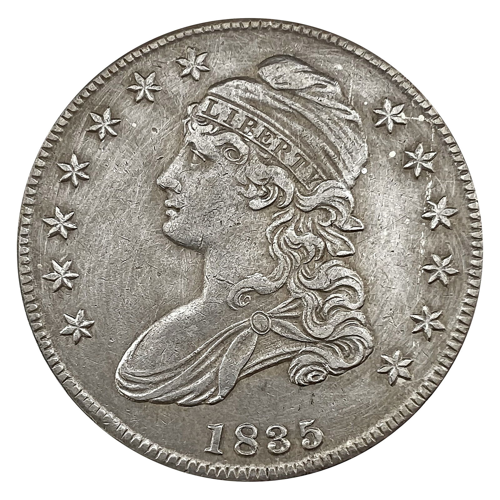 1835 Capped Bust Half Dollar XF (1 of 2)