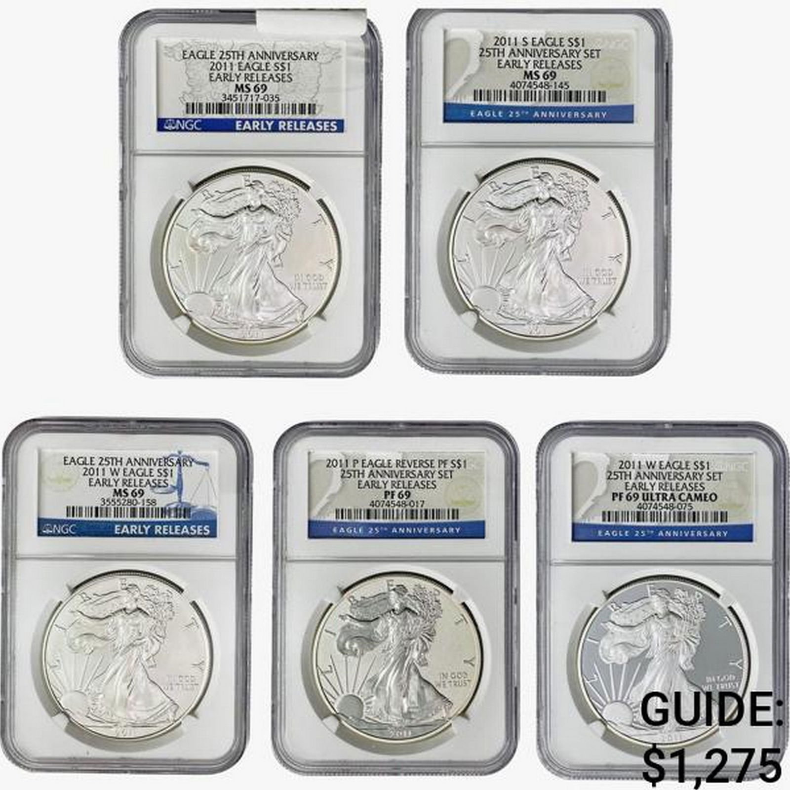 [5] 2011 Silver Eagle NGC MS/PF69 25TH ANN. SET (1 of 2)