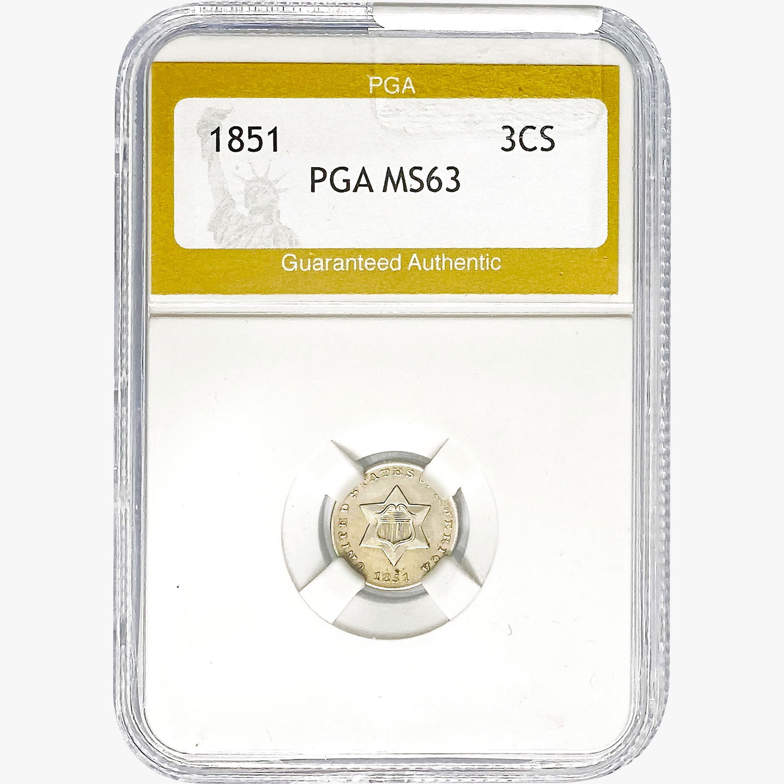 1851 Silver Three Cent PGA MS63 (1 of 2)