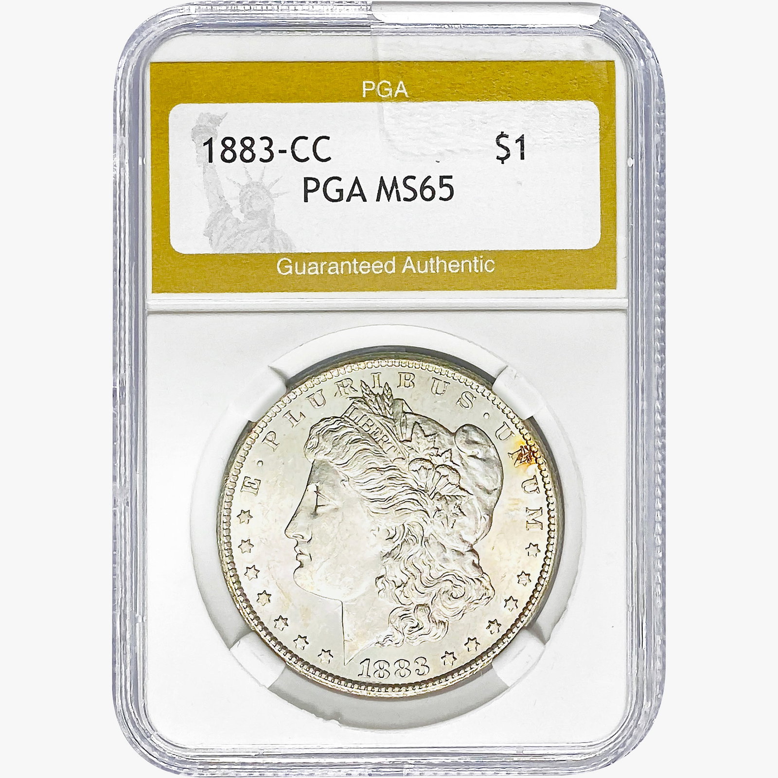 1883-CC Morgan Silver Dollar PGA MS65: 1883-CC Morgan Silver Dollar PGA MS65