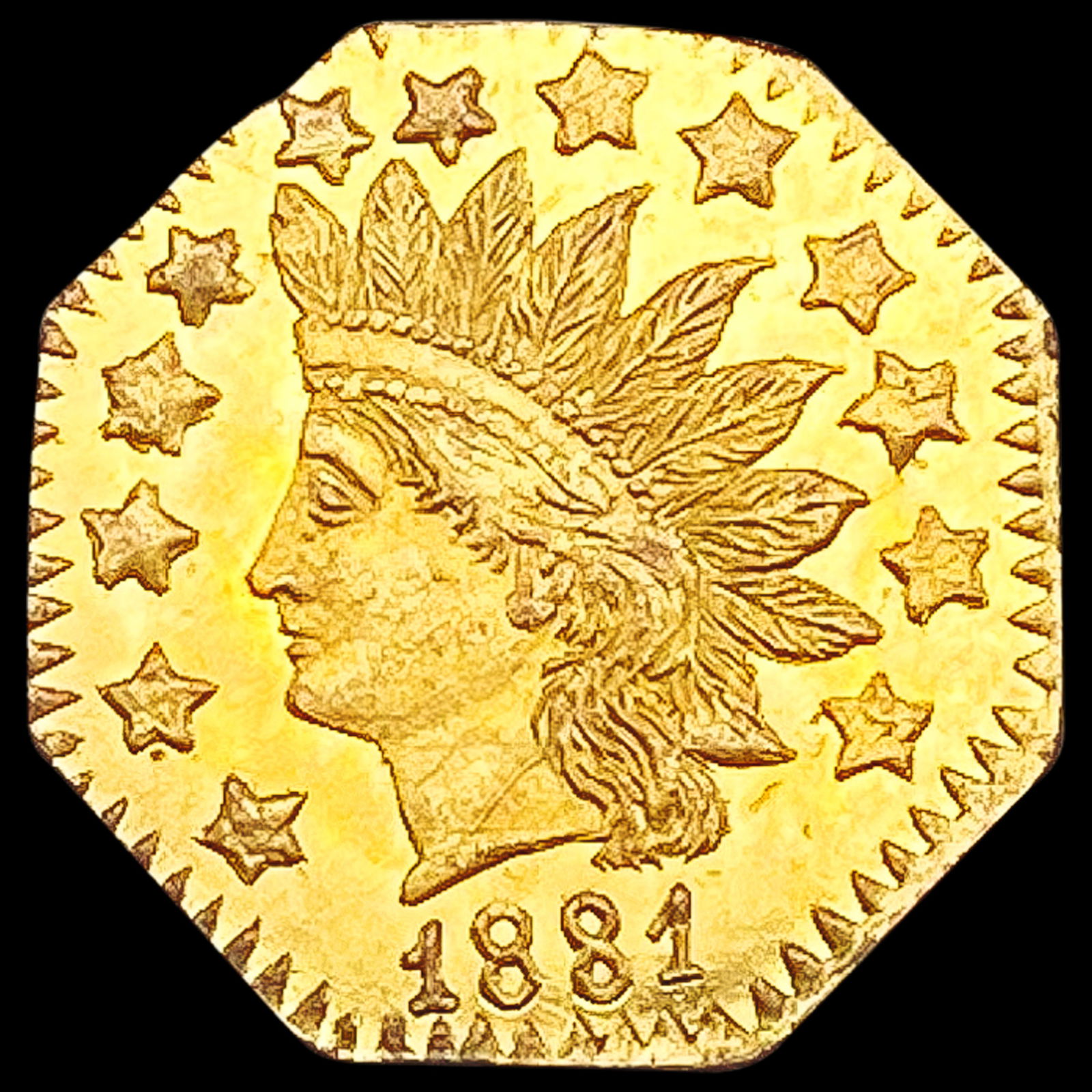 1881 Octagonal California Gold Half Dollar UNCIRCULATED (1 of 2)