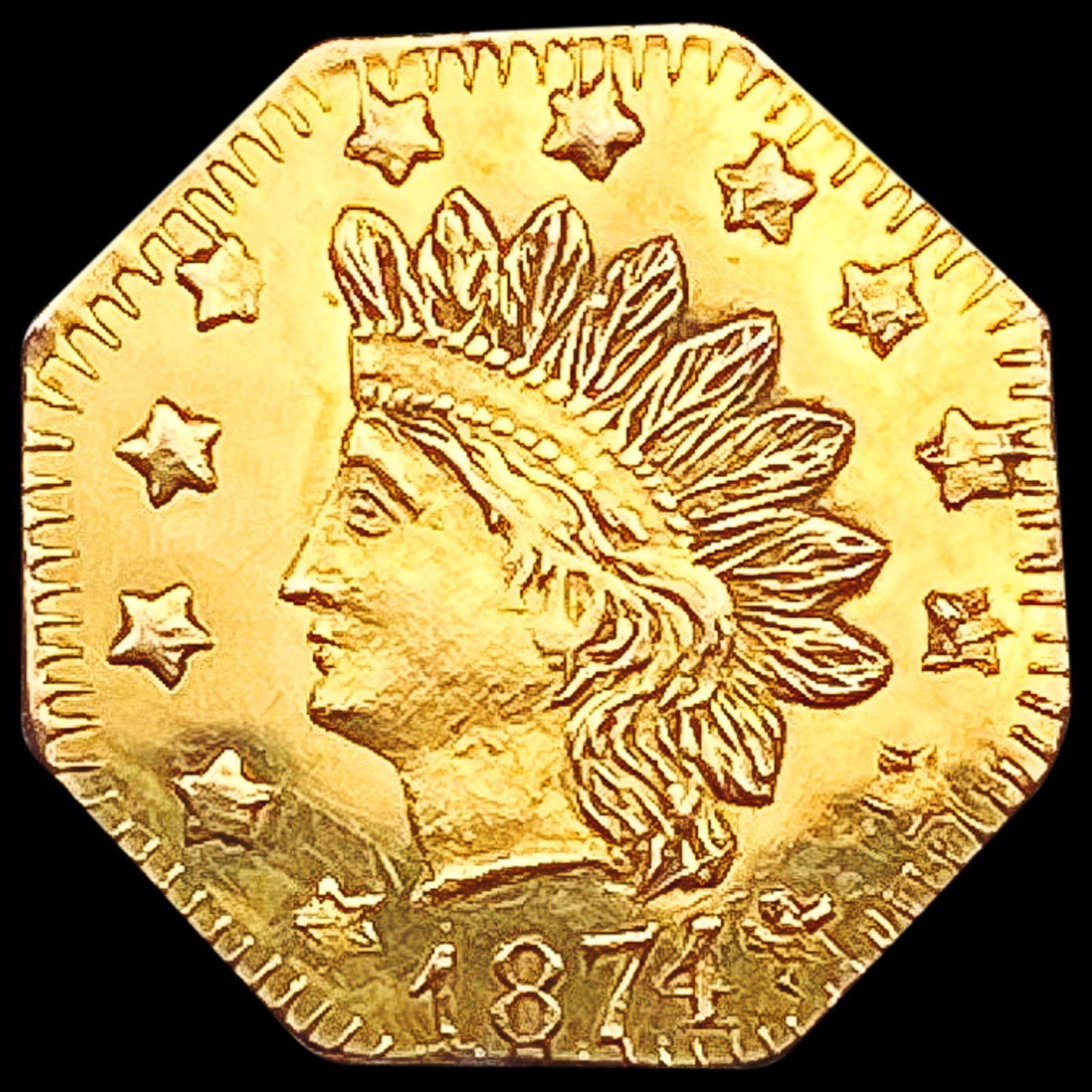 1874 Octagonal California Gold Half Dollar UNCIRCULATED (1 of 2)