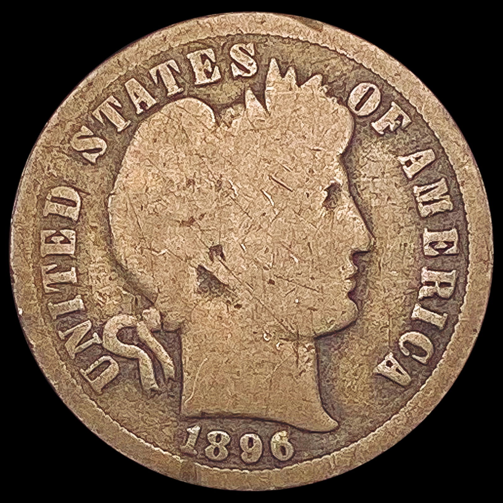 1896-O Barber Dime NICELY CIRCULATED (1 of 2)