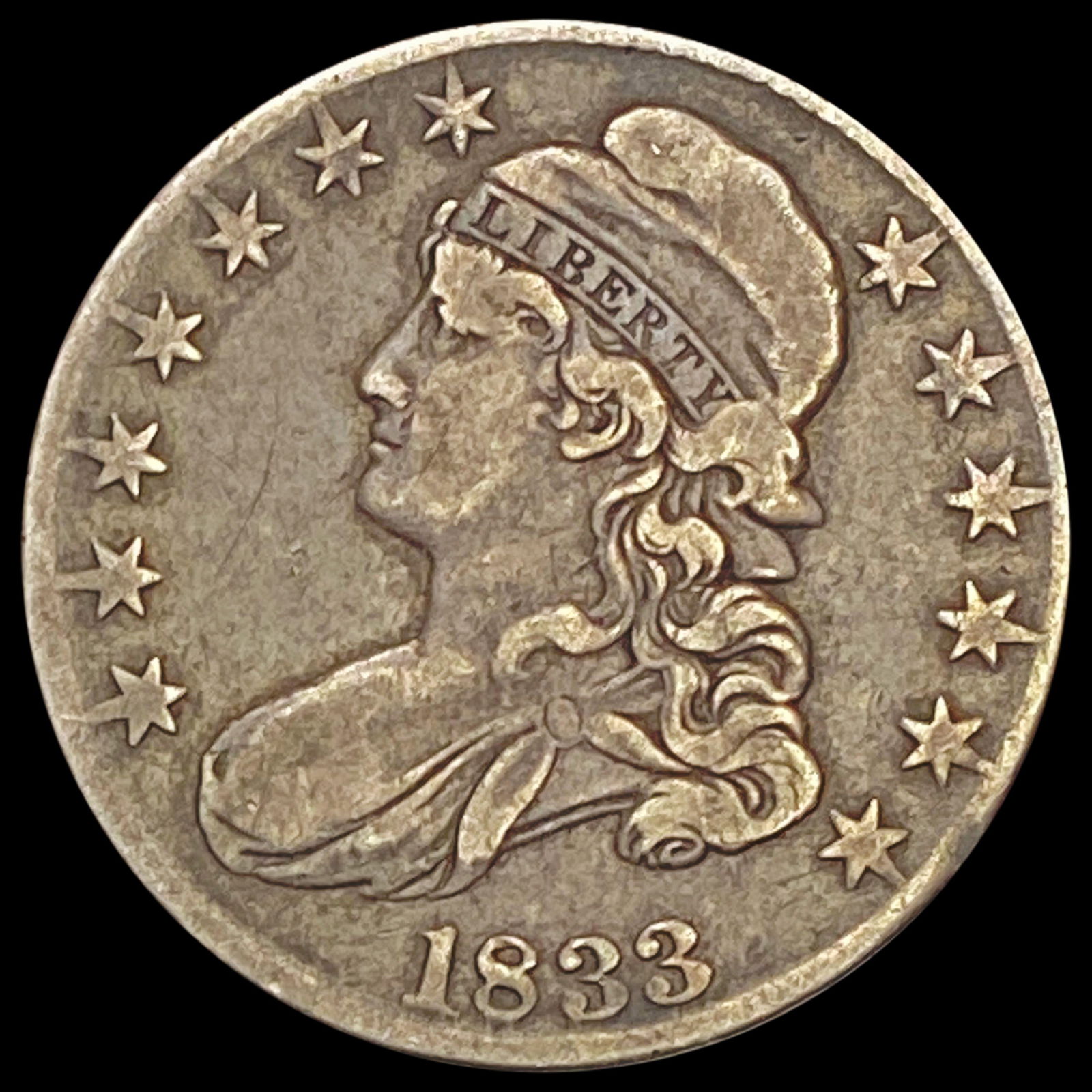 1833 Capped Bust Half Dollar LIGHTLY CIRCULATED (1 of 2)