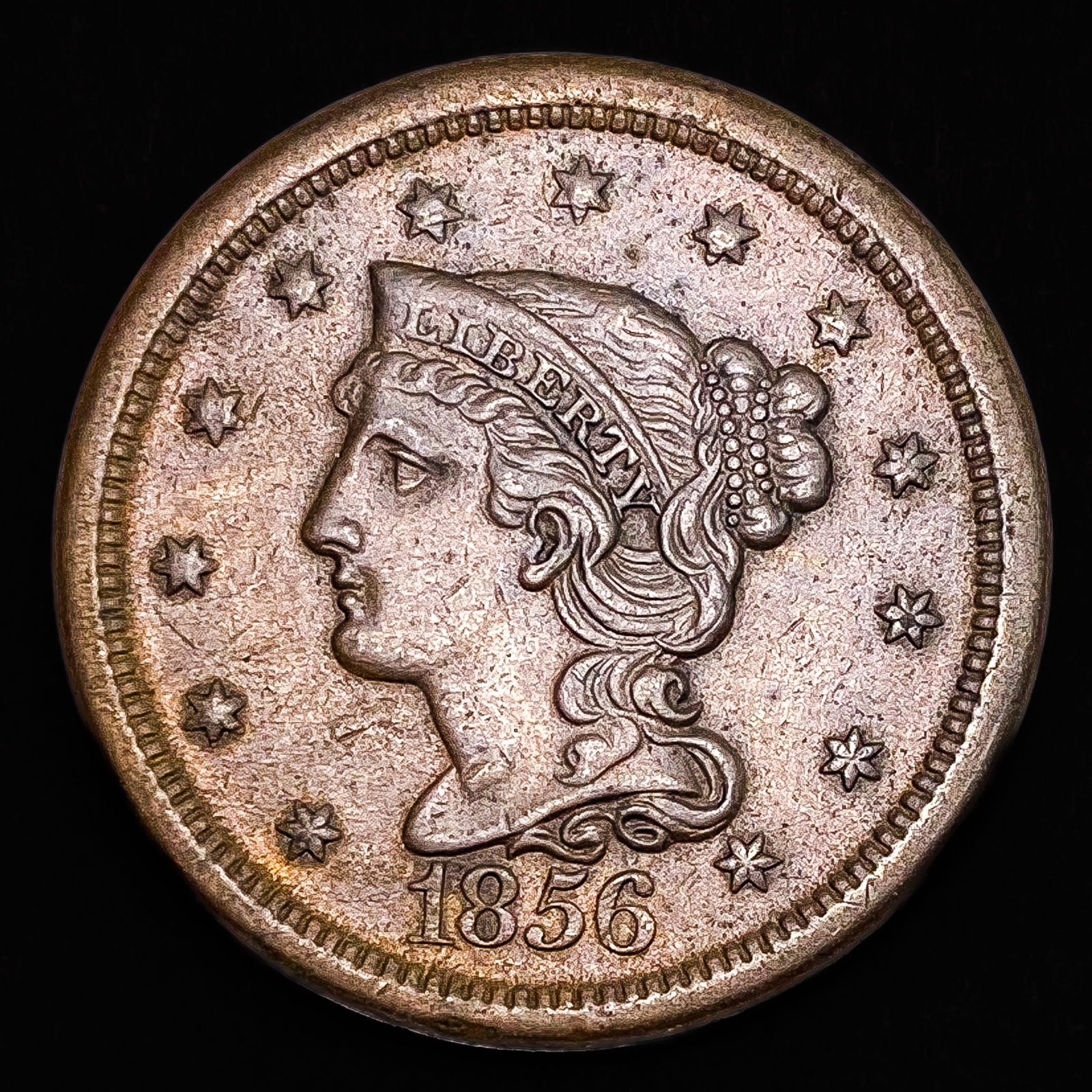 1856 Braided Hair Large Cent CLOSELY UNCIRCULATED (1 of 2)