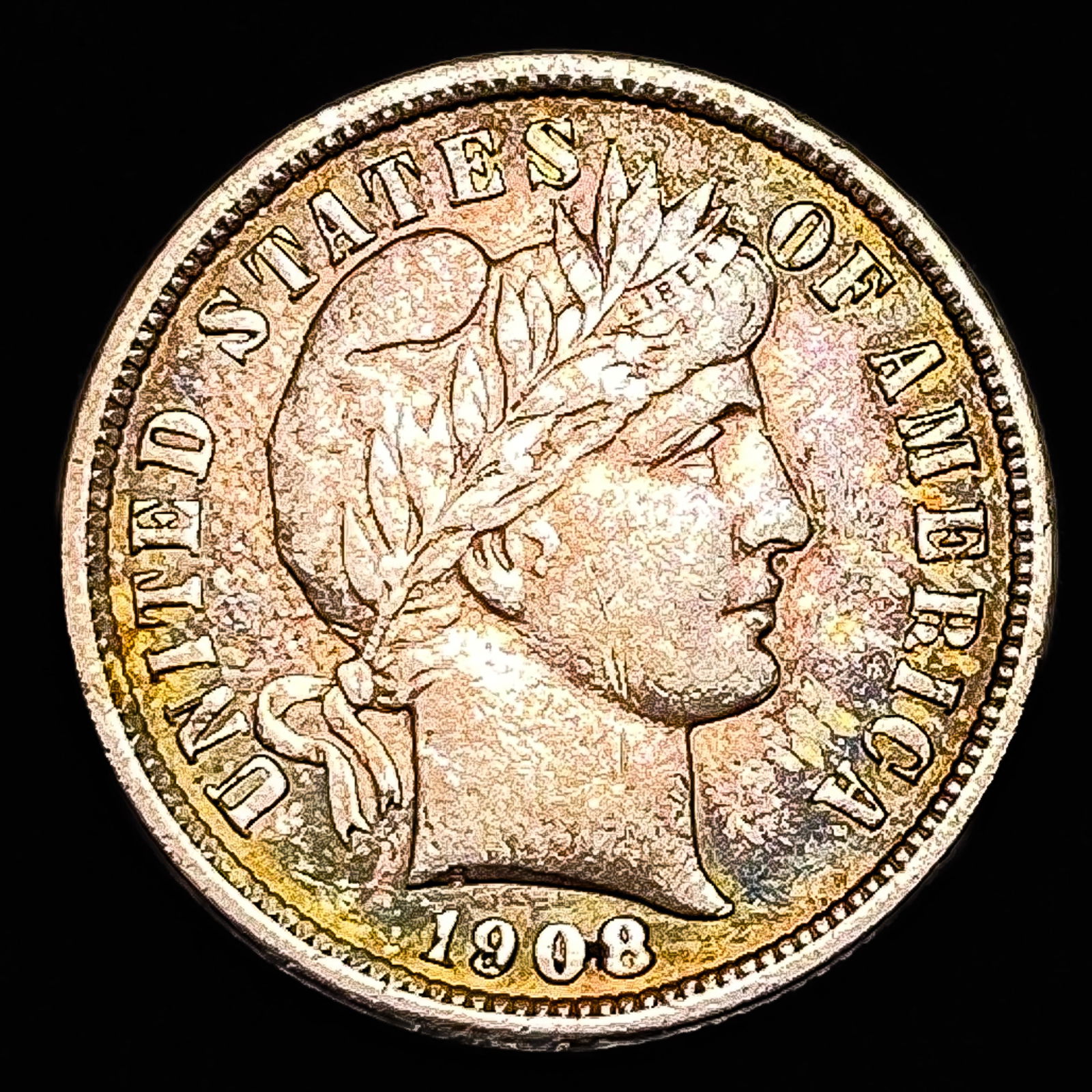 1908-S Barber Dime NEARLY UNCIRCULATED (1 of 2)