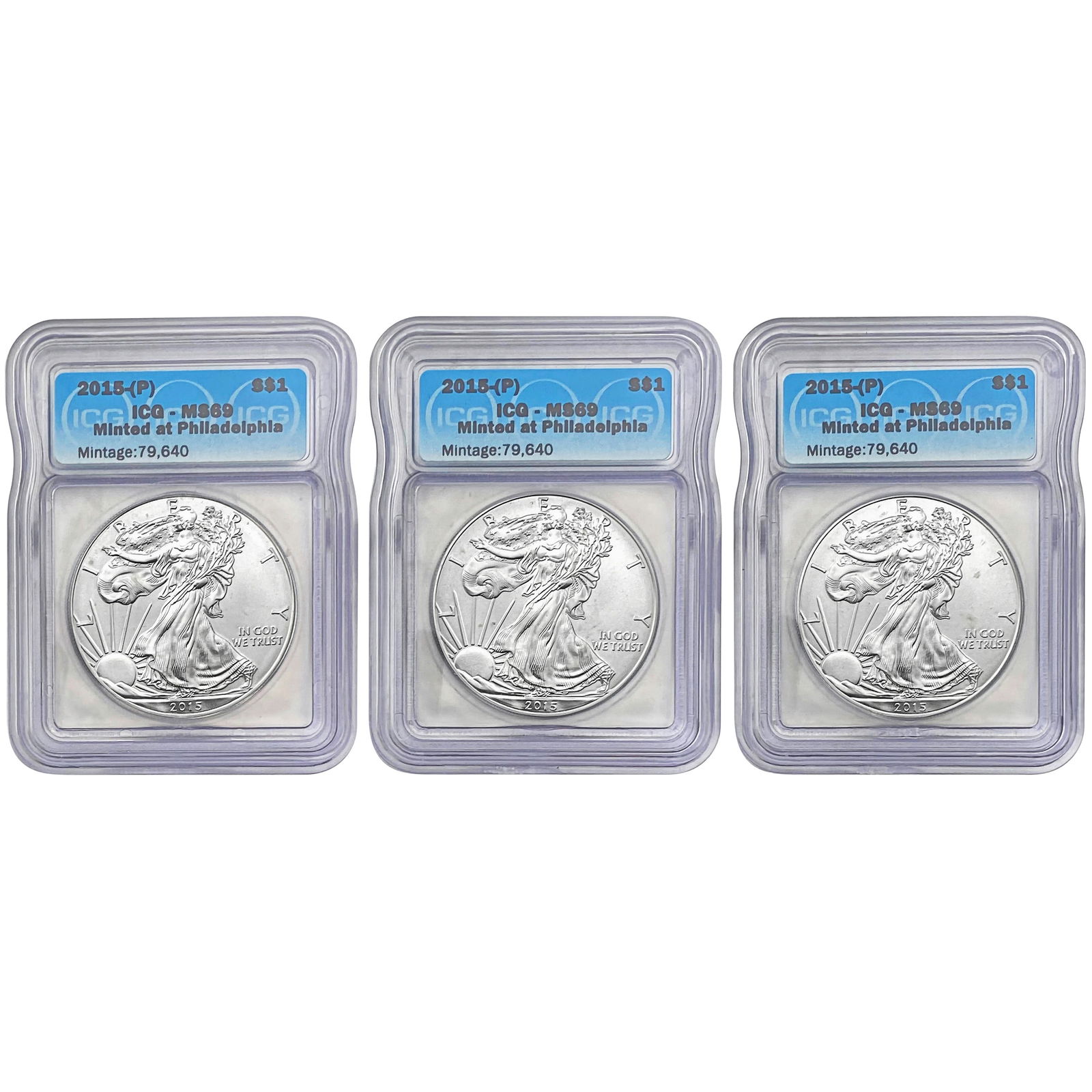[3] 2015 (P) Silver Eagle ICG MS69 (1 of 7)