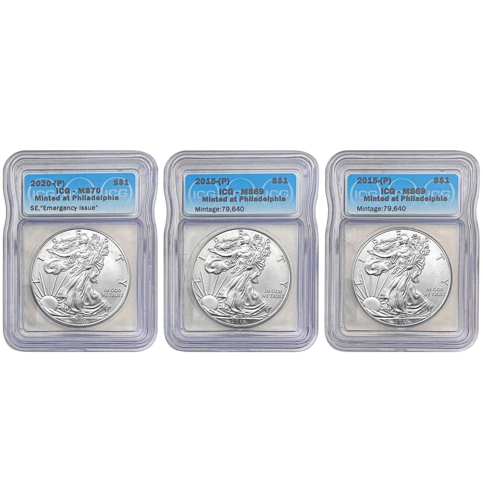 [3] 2015 (P) Silver Eagle ICG MS69 (1 of 7)