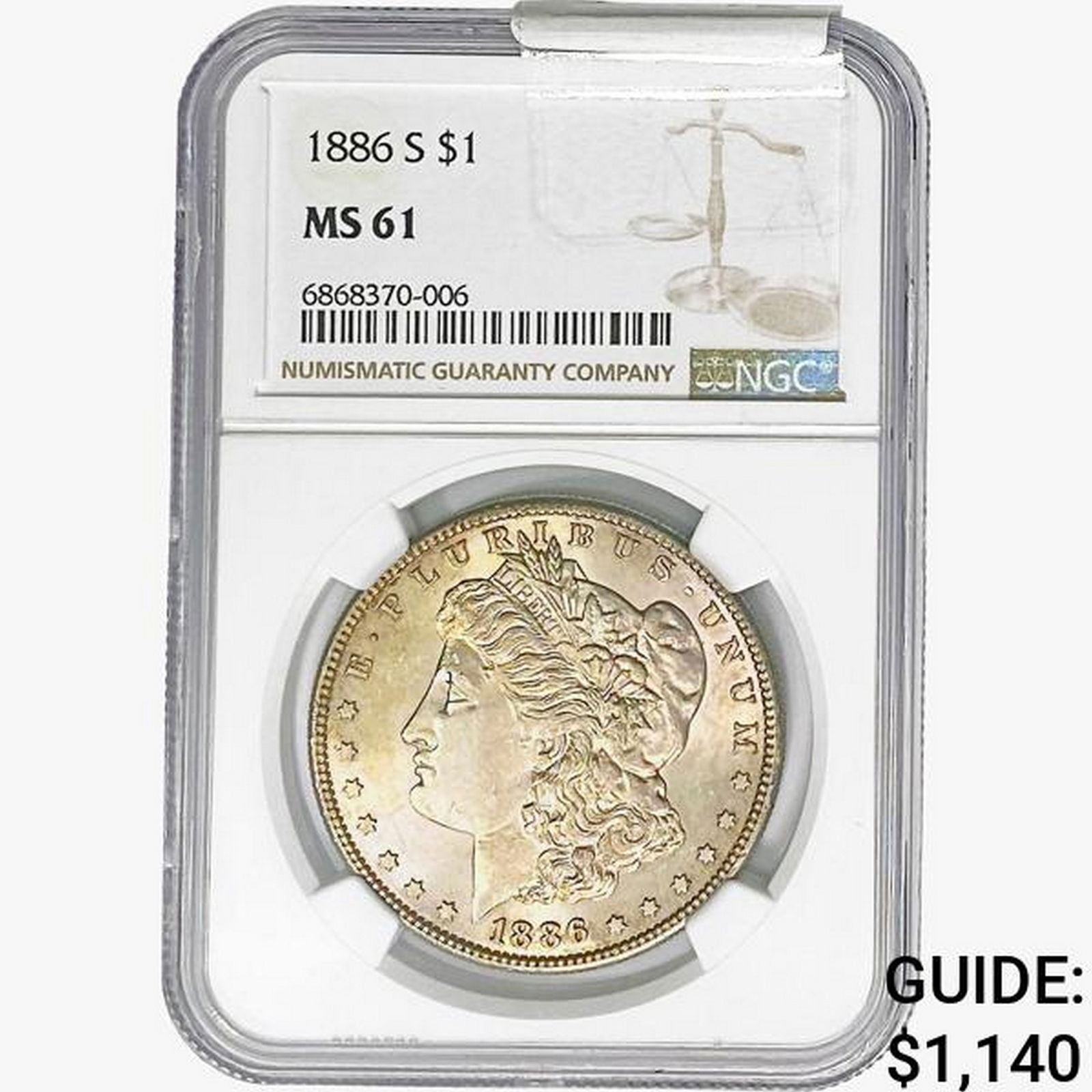 1886-S Morgan Silver Dollar NGC MS61 (1 of 2)