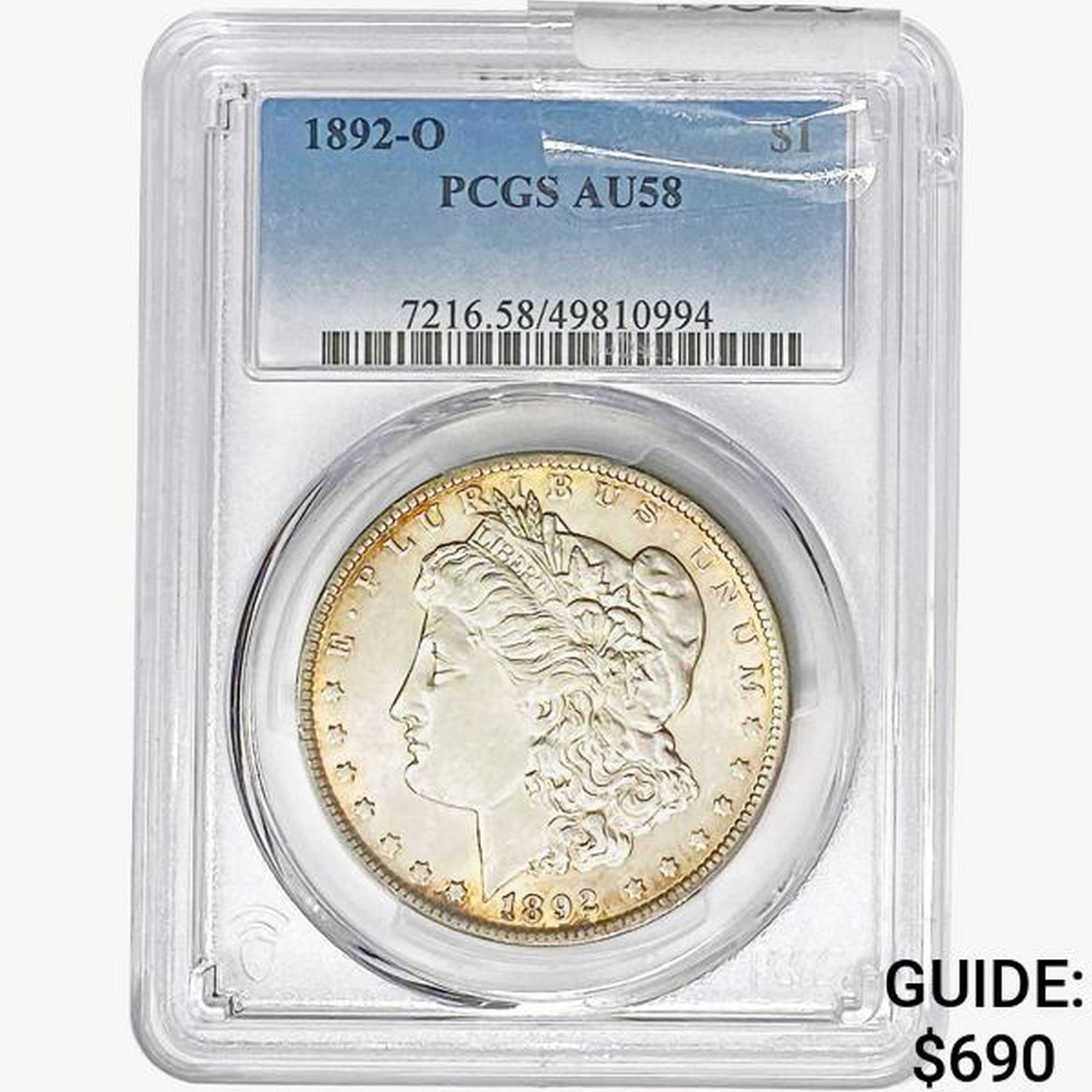 1892-O Morgan Silver Dollar PCGS AU58 (1 of 2)