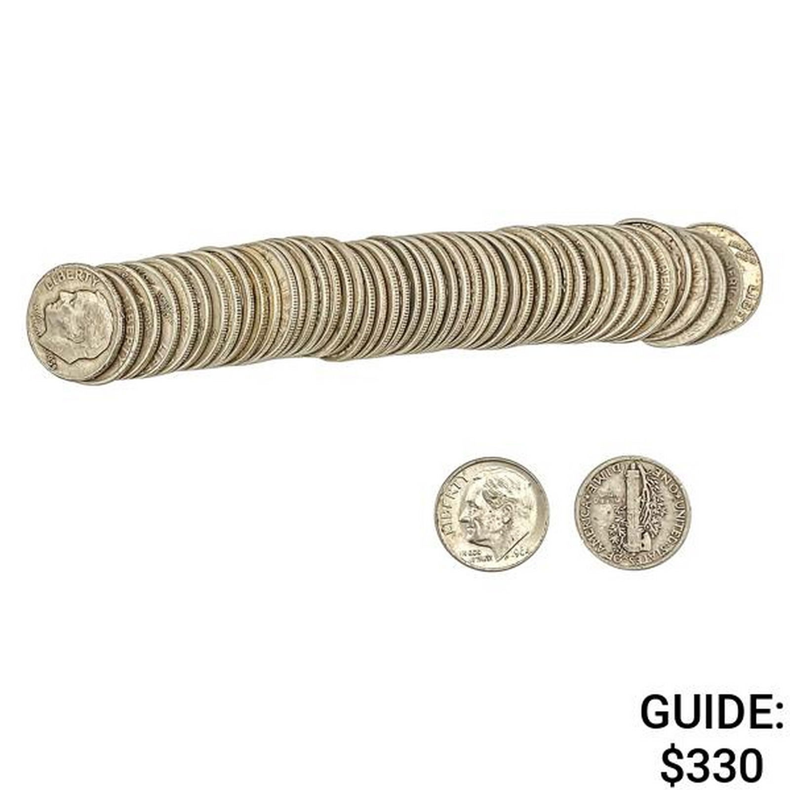 [49 PCS] Silver Dimes Roll: [49 PCS] Silver Dimes Roll