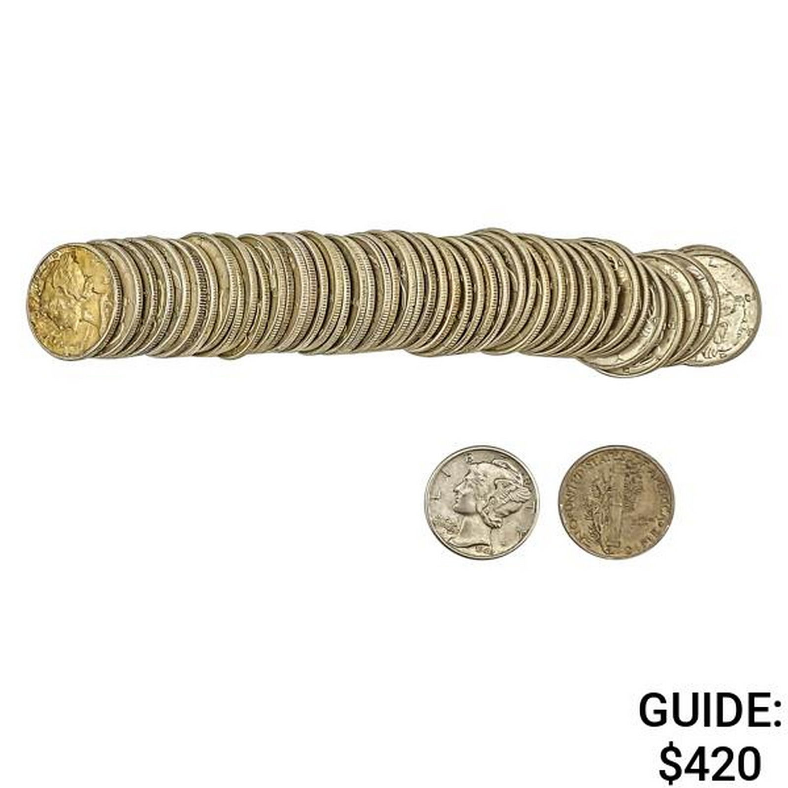[49 PCS] Silver Dimes Roll: [49 PCS] Silver Dimes Roll
