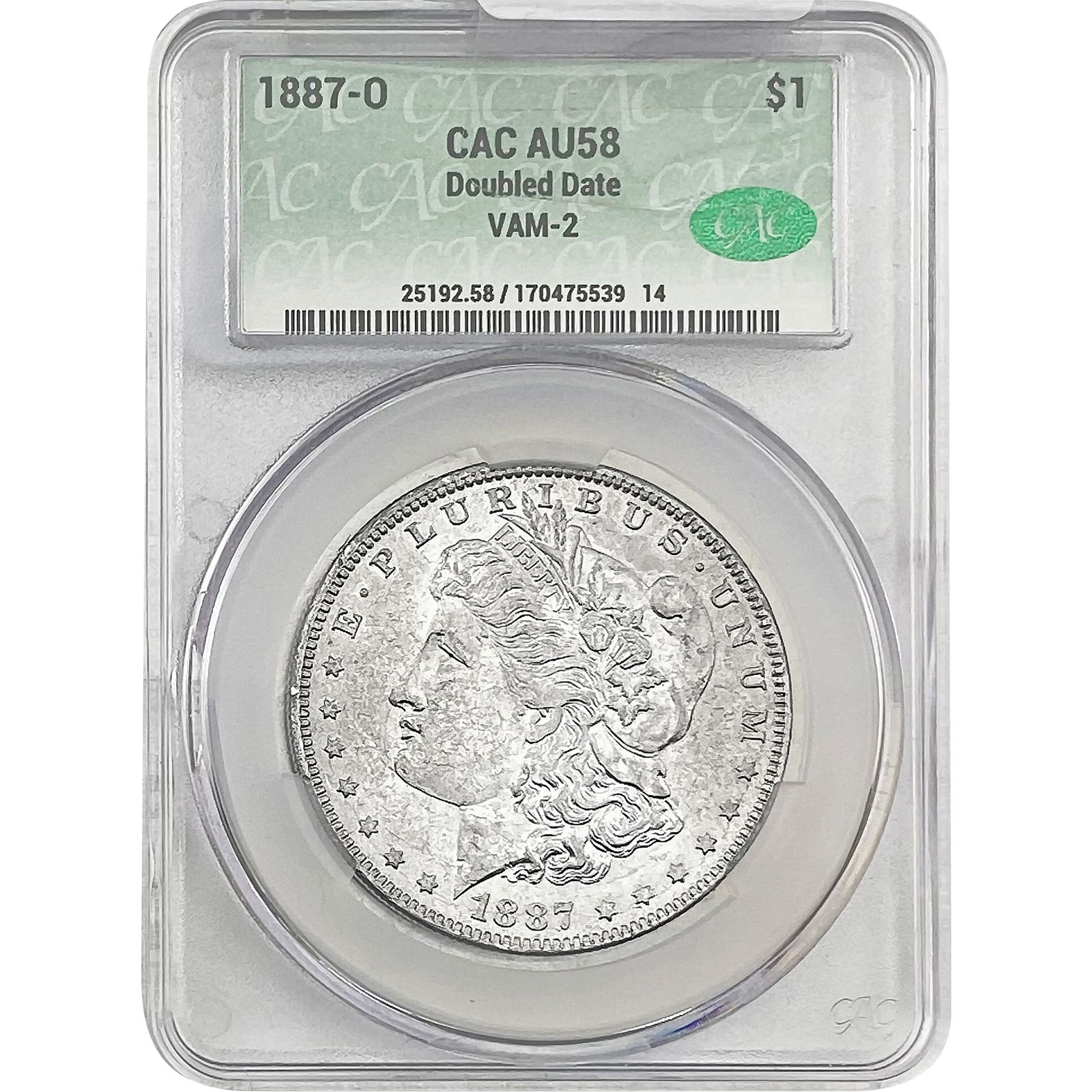 1887-O Morgan Silver Dollar CAC AU58 VAM-2 (1 of 2)