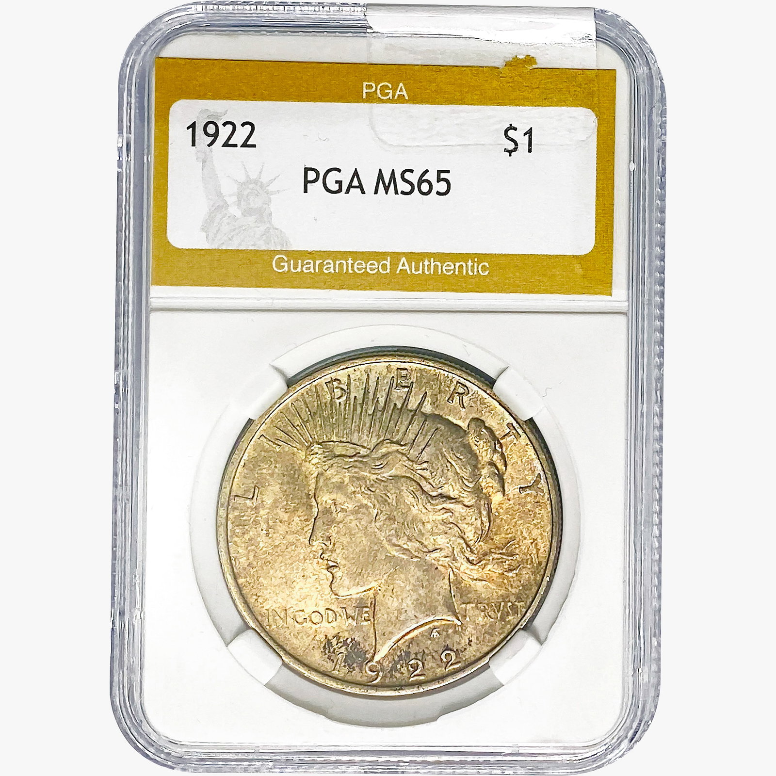 1922 Silver Peace Dollar PGA MS65: 1922 Silver Peace Dollar PGA MS65