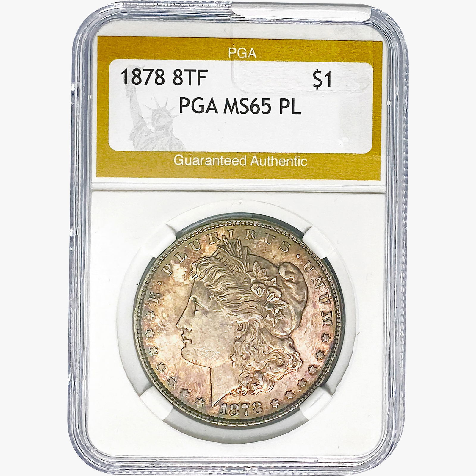 1878 8TF Morgan Silver Dollar PGA MS65 PL (1 of 2)