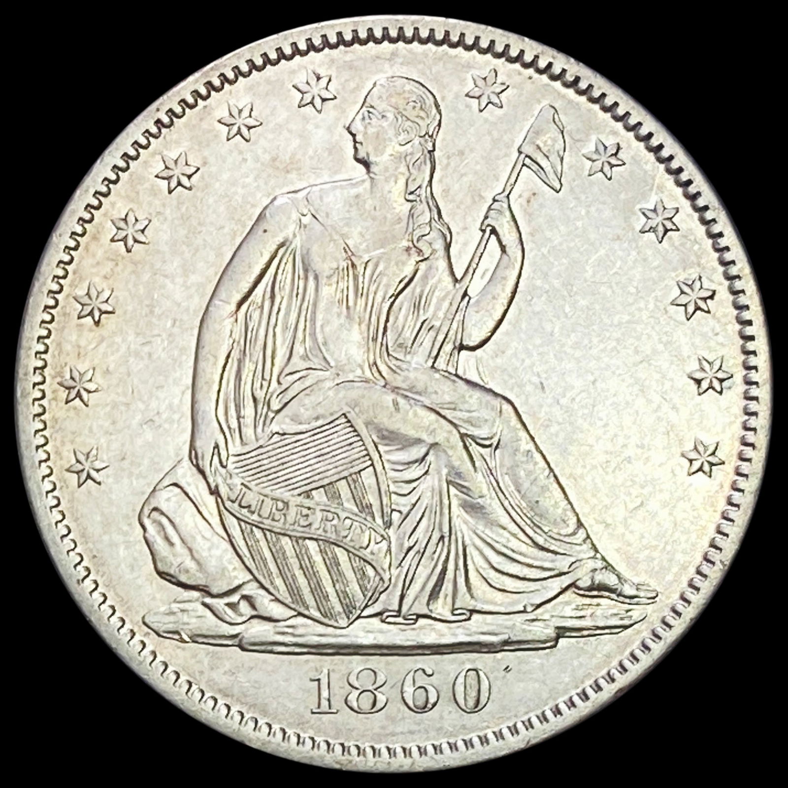 1860-O Seated Liberty Half Dollar NEARLY UNCIRCULATED (1 of 2)
