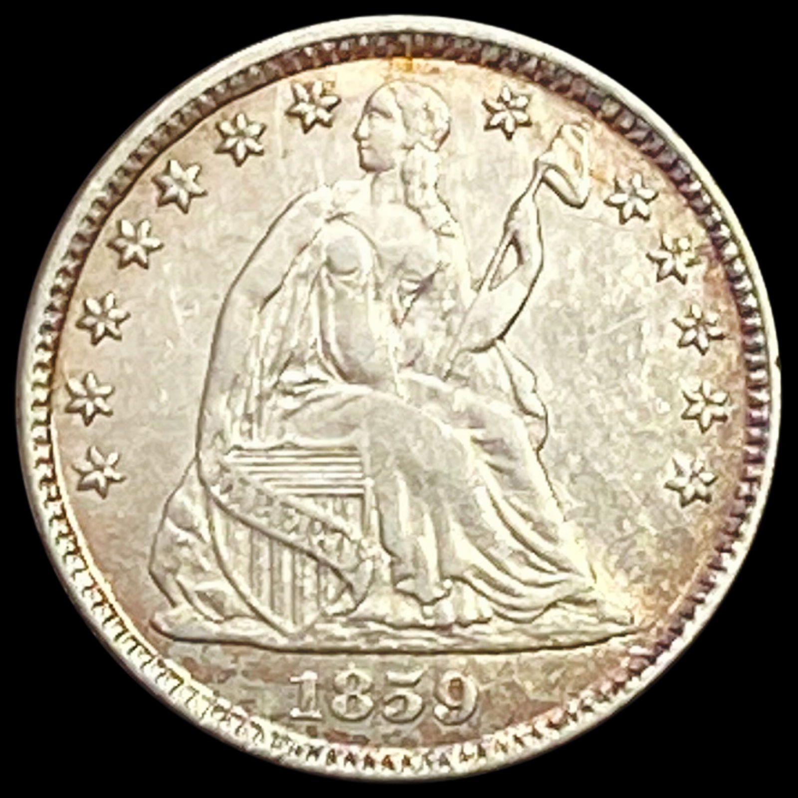 1859 Seated Liberty Half Dime NEARLY UNCIRCULATED (1 of 2)