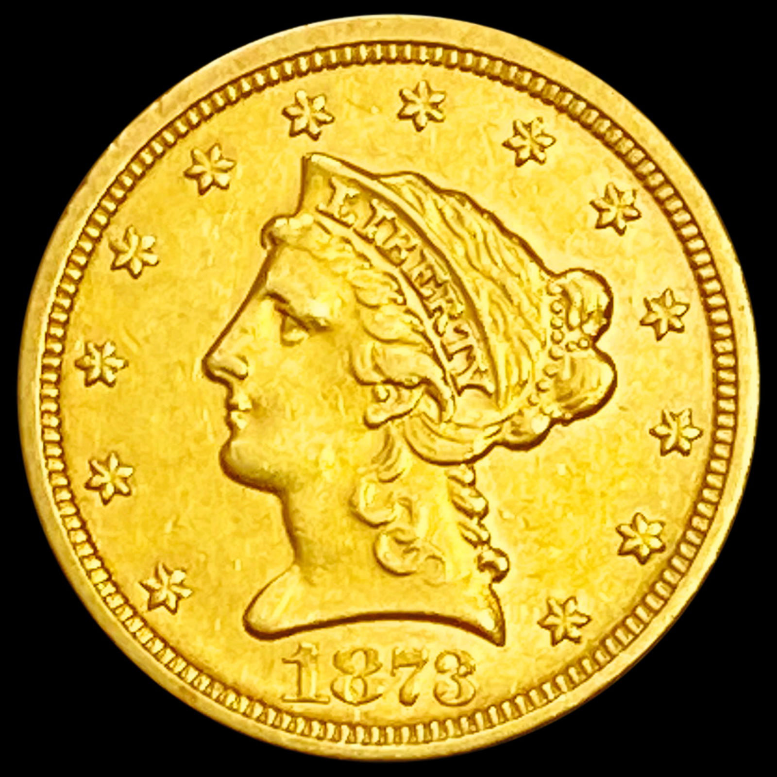 1873 $2.50 Gold Quarter Eagle CLOSELY UNCIRCULATED (1 of 2)