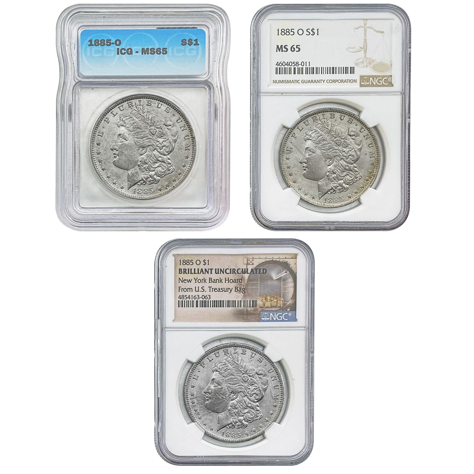[3] 1885-O Morgan Silver Dollar NGC/ICG MS65 (1 of 7)