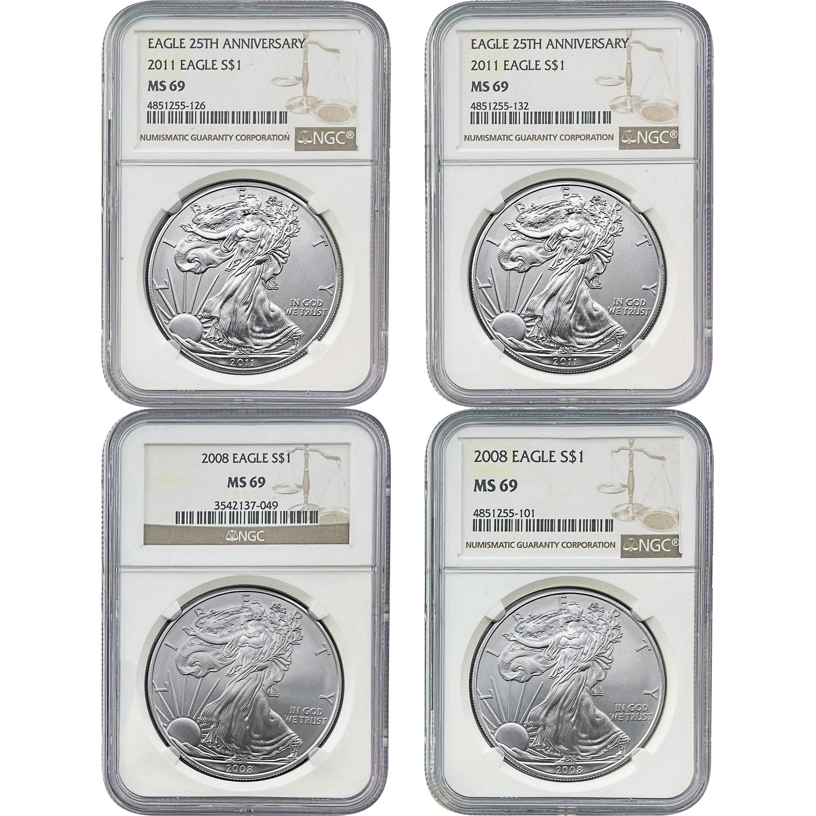 2008-2011 Silver Eagle NGC MS69 (1 of 9)