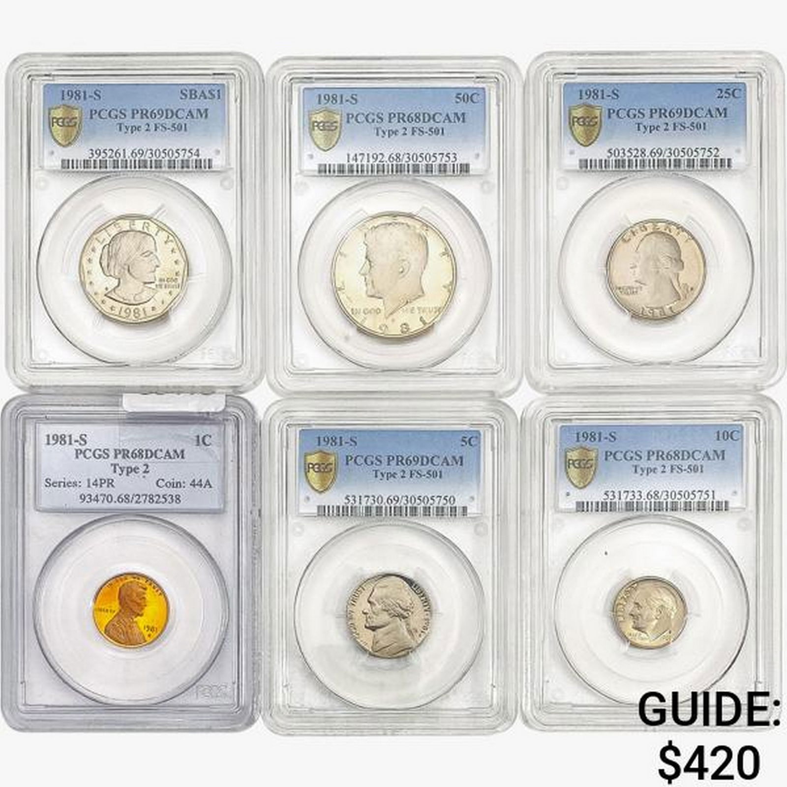 [6]1981-S U.S. Proof Set Type 2 PCGS PR69 DCAM (1 of 2)