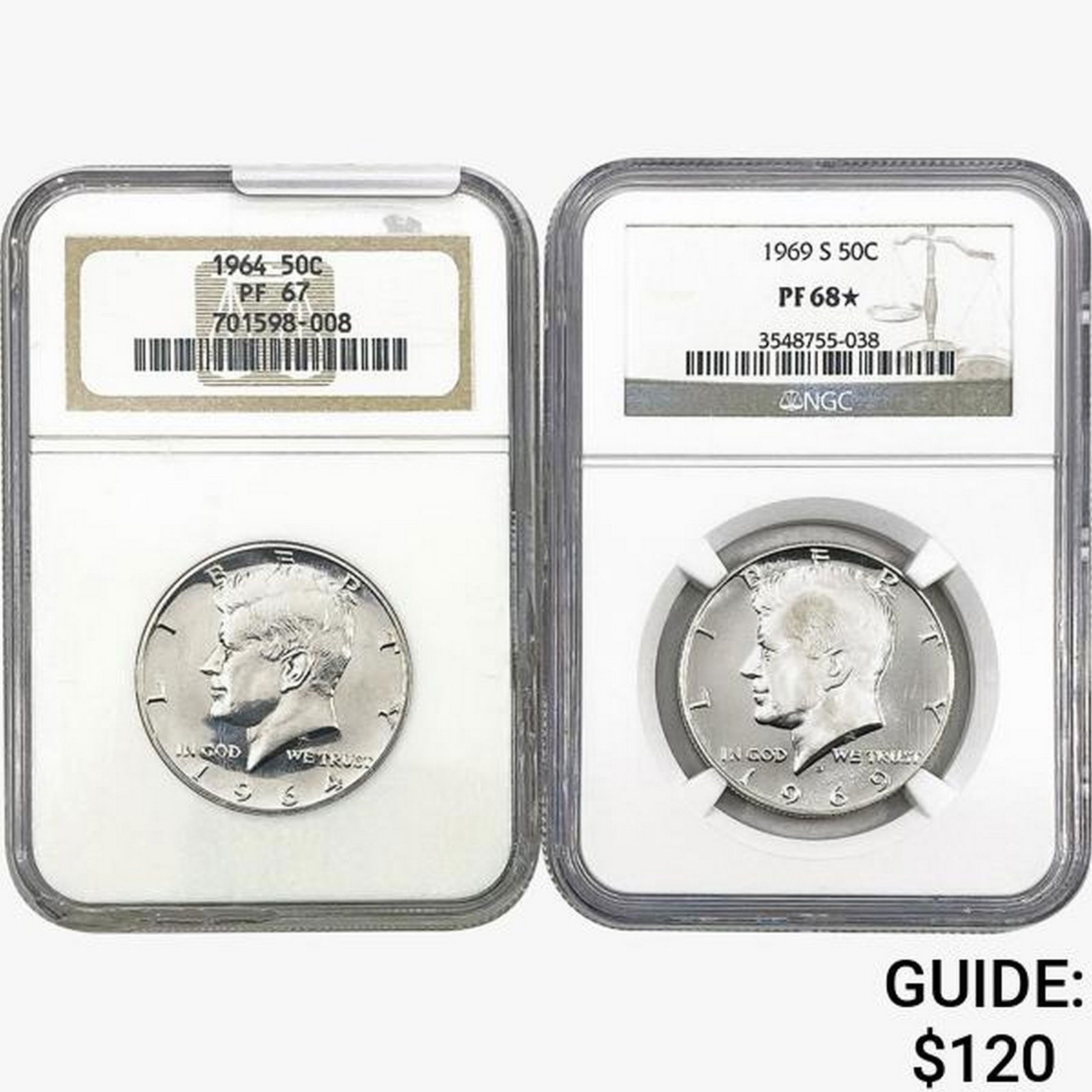 [2]1964-1969 Kennedy Half Dollar NGC PF67-68 (1 of 2)